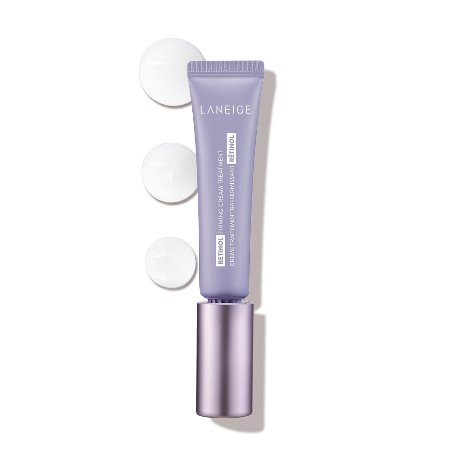Laneige Retinol Firming Cream Treatment jar with product label, showcasing a luxurious anti-aging moisturizer for visibly firmer skin.