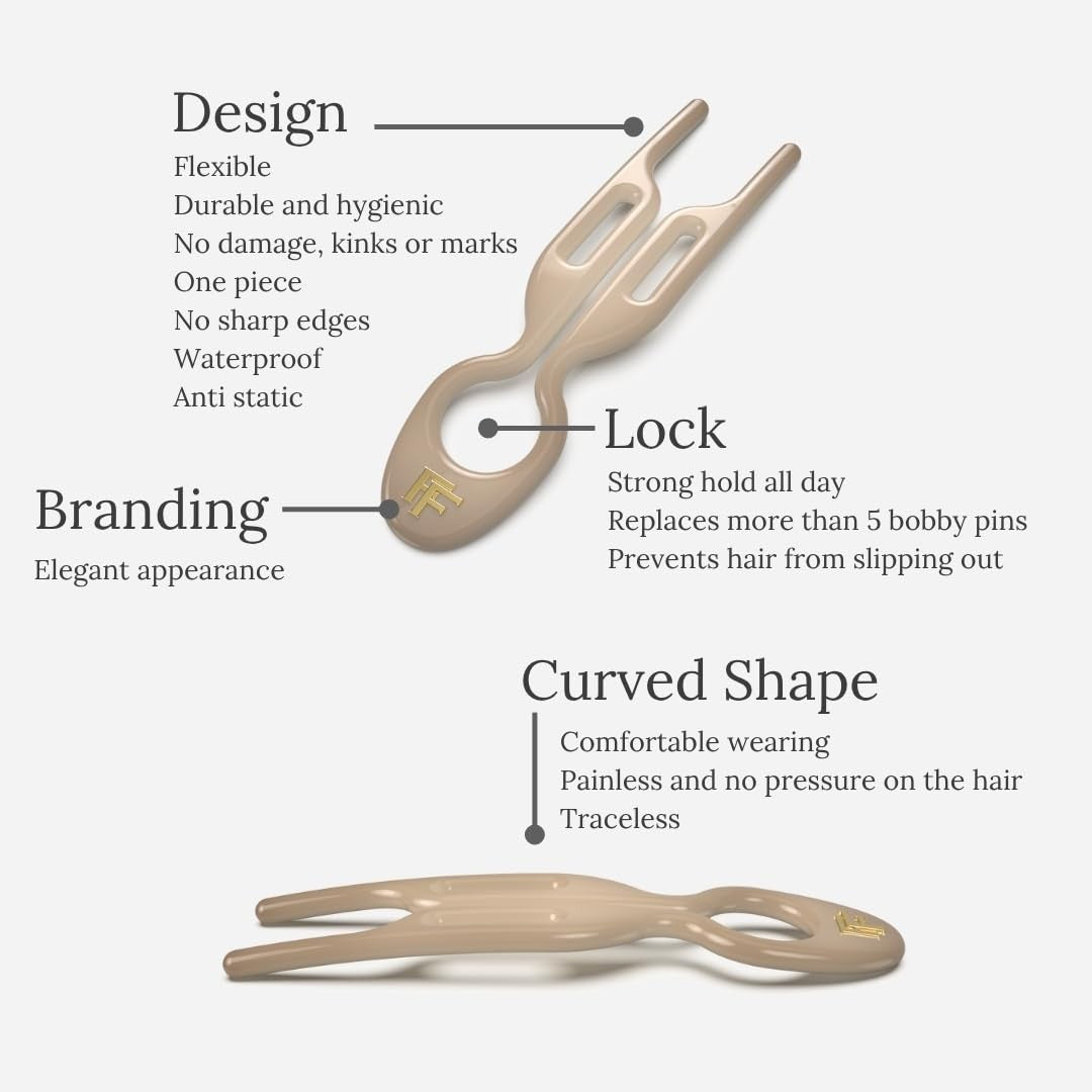 Fiona Franchimon No1 Hairpin from London Collection, used for creating stylish updos and adding volume to all hair types.