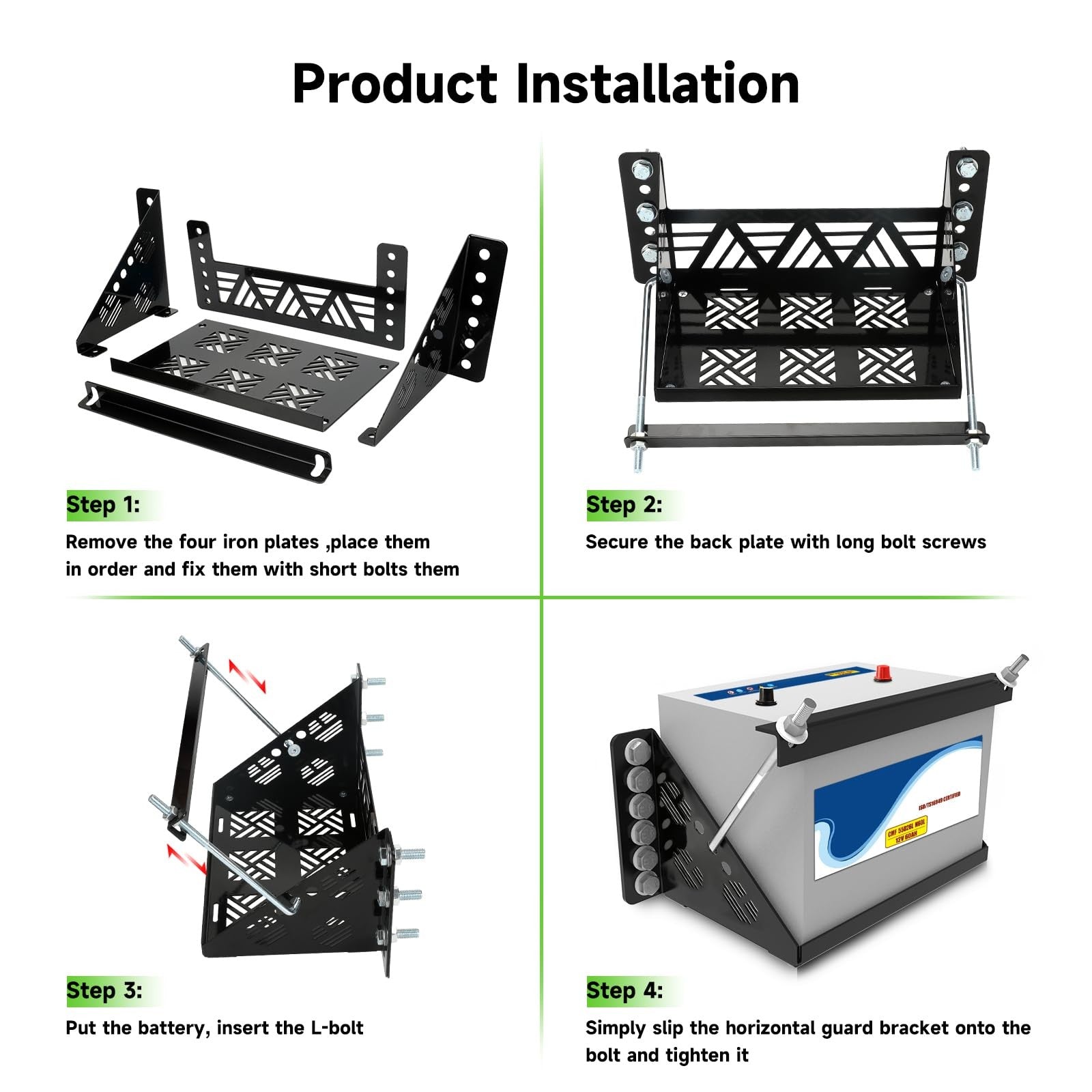 XIKOBY universal battery mounting tray with bracket for secure installation of batteries in various devices
