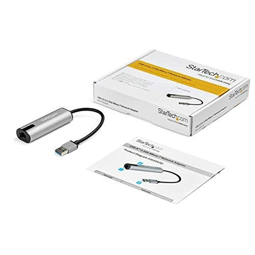 StarTech.com USB 3.0 to 2.5 Gigabit Ethernet Adapter with LAN network port for fast wired internet connection.