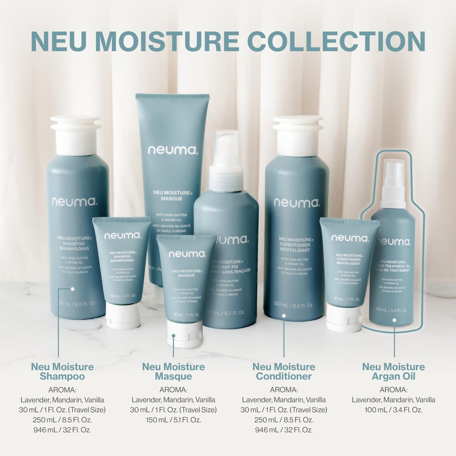 NEUMA Neuma Neu Moisture Argan Treatment Oil bottle with dropper cap, designed for nourishing hair with argan oil.