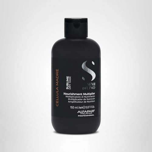 ALFAPARF MILANO Semi di Lino Sublime Cellula Madre Nourishing Multiplier for dry hair, bottle with pump and label visible.