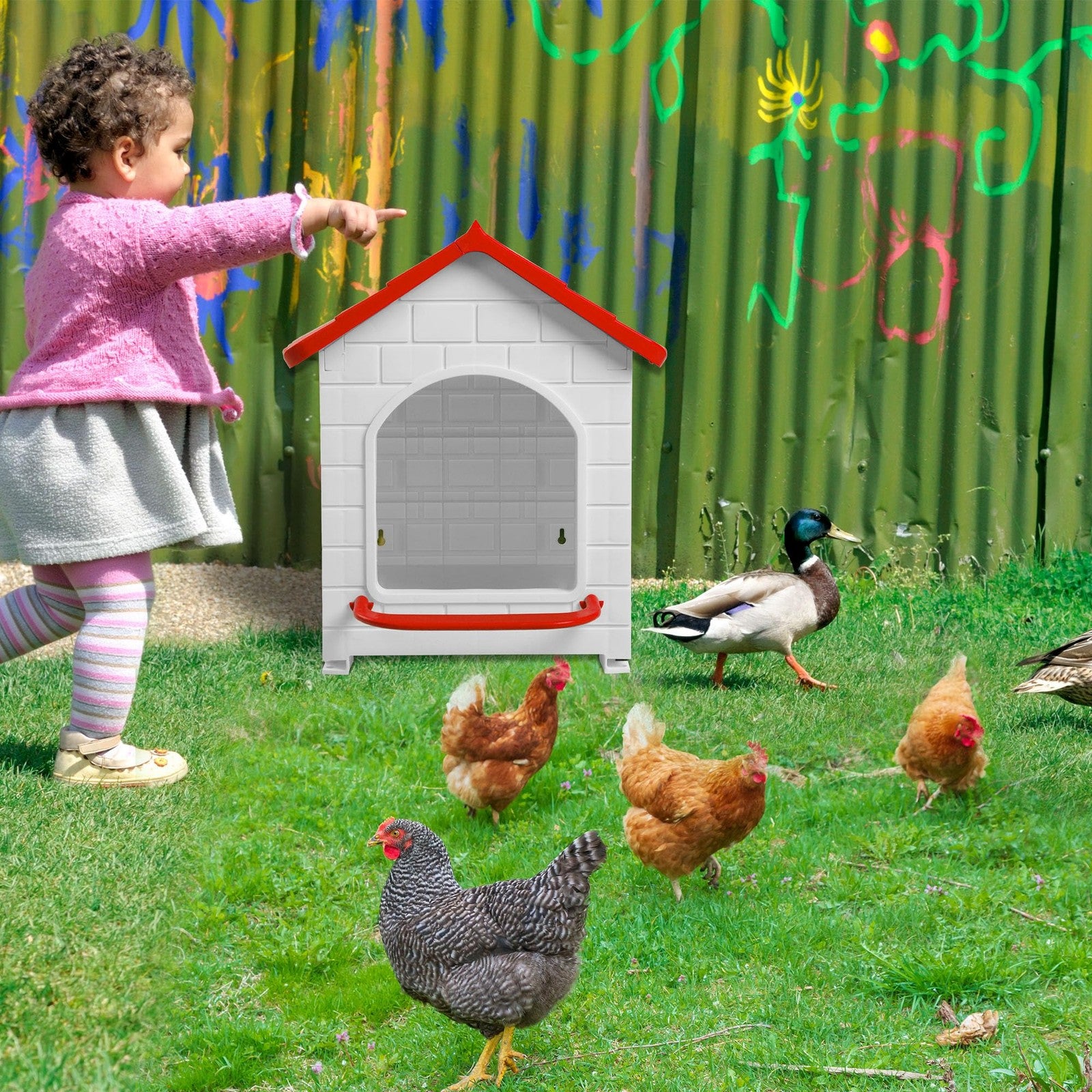 Rockever waterproof chicken nesting box with a cozy interior for hens to lay eggs, designed for easy cleaning and durability.