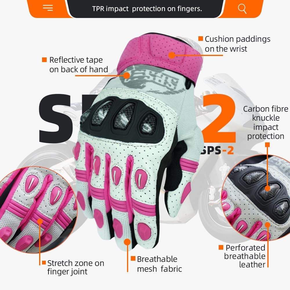 Seibertron SPS-2 unisex touchscreen motorcycle and MTB sports gloves with padded palms and adjustable straps.