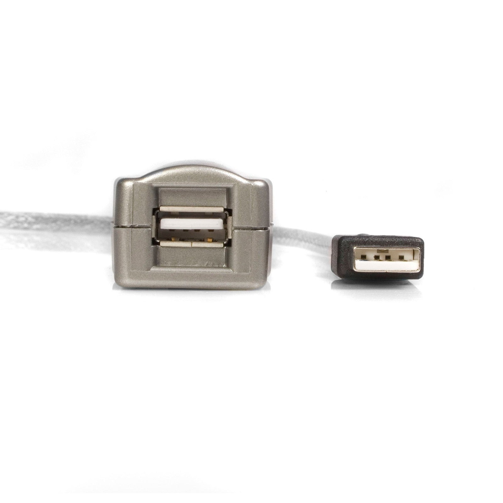 StarTech.com 16ft USB 2.0 active extension cable with male and female connectors, extending USB device connectivity.