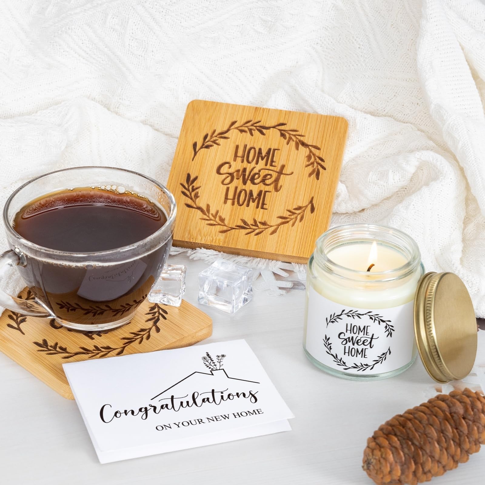 YLOVAN housewarming gift basket for new homeowners, featuring cozy items for couples and new home essentials.