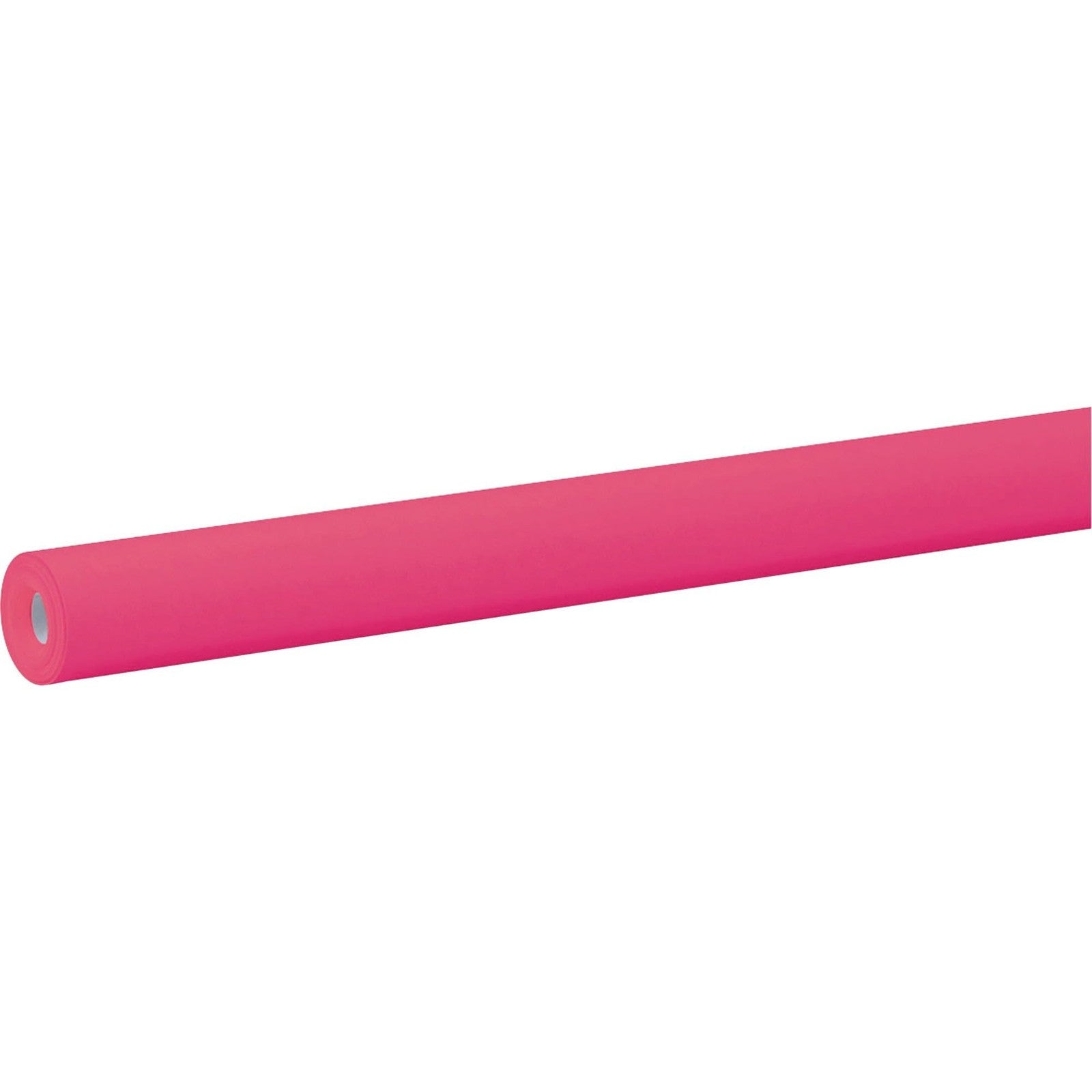 Pacon bulletin board art paper roll in magenta, 48x50 feet, displayed unrolled showing vibrant magenta color for classroom or craft use.