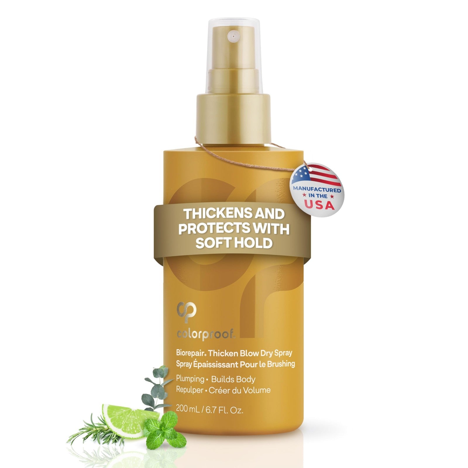 ColorProof Biorepair Thicken Blow Dry Spray in 6.7oz, volumizing hair prep with nourishing ingredients for thicker, fuller hair.