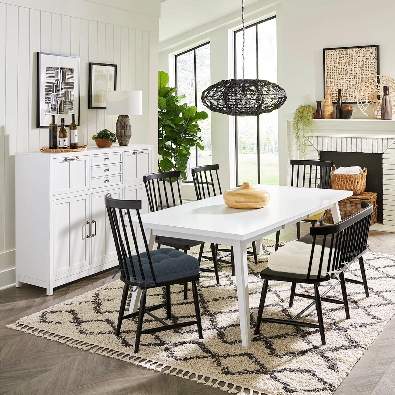 Set of 2 baibu dining chair cushions with dual-layer patent design and memory foam for comfortable kitchen seating.