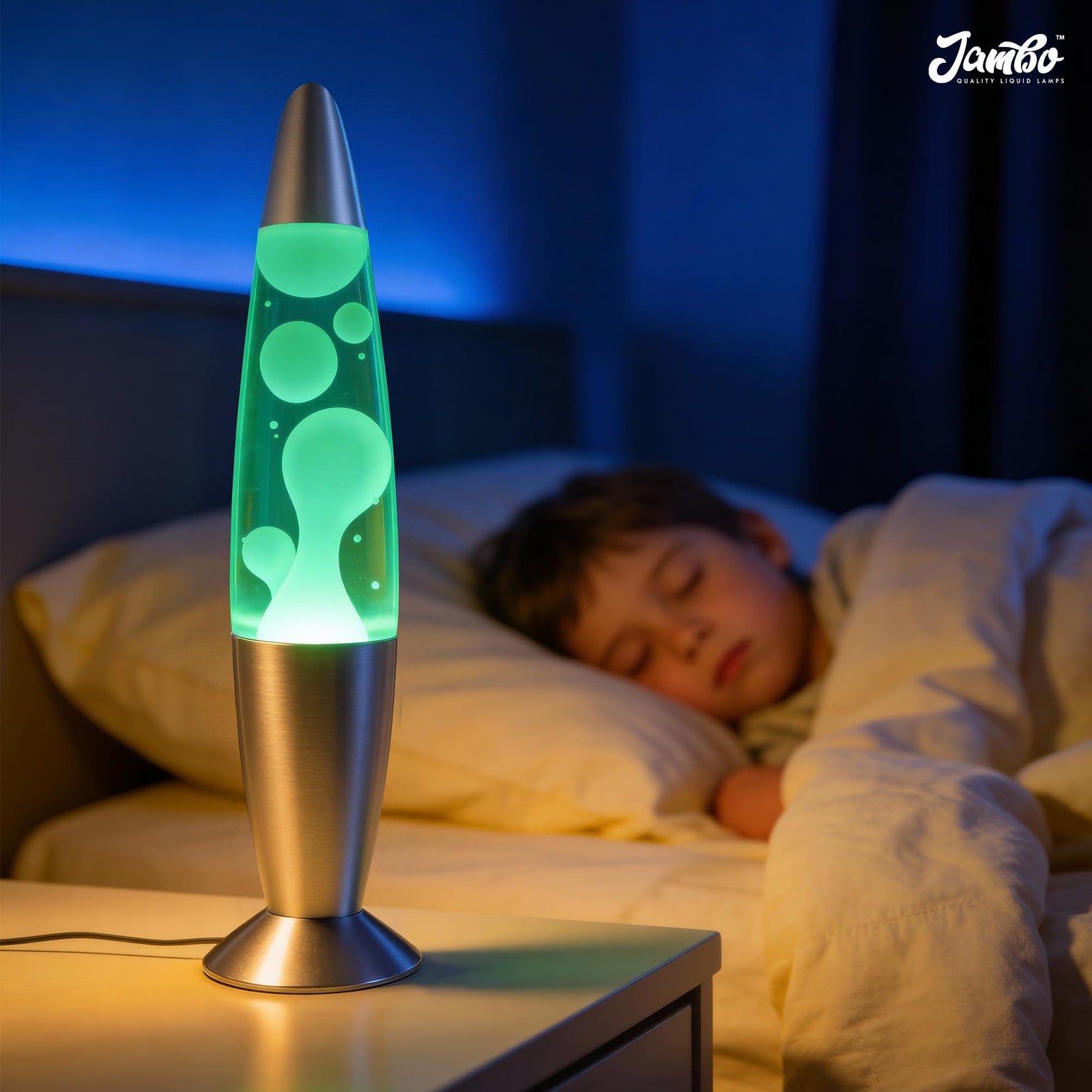 JAMBO 17-color changing LED motion lamp with remote, 13-inch LED light display featuring vibrant colors for kids and teens