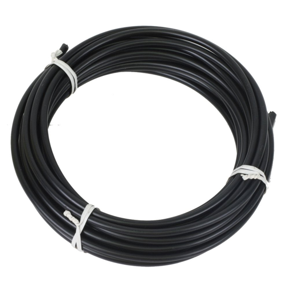 Black Sunlite SIS cable housing, 5mm diameter, 25ft length, used for bicycle gear shifting cables.