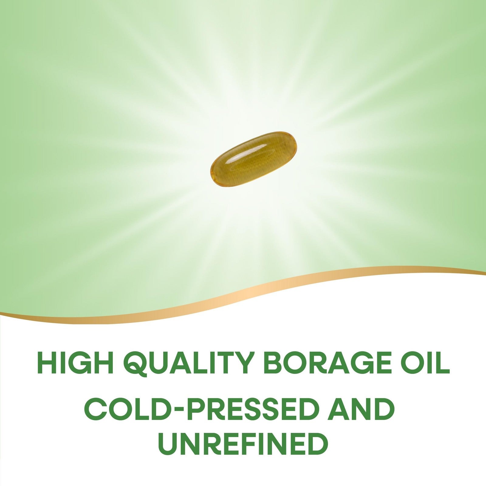 Nature's Way Borage Oil supplement bottles featuring cold-pressed, unrefined borage oil capsules with 300 mg GLA.