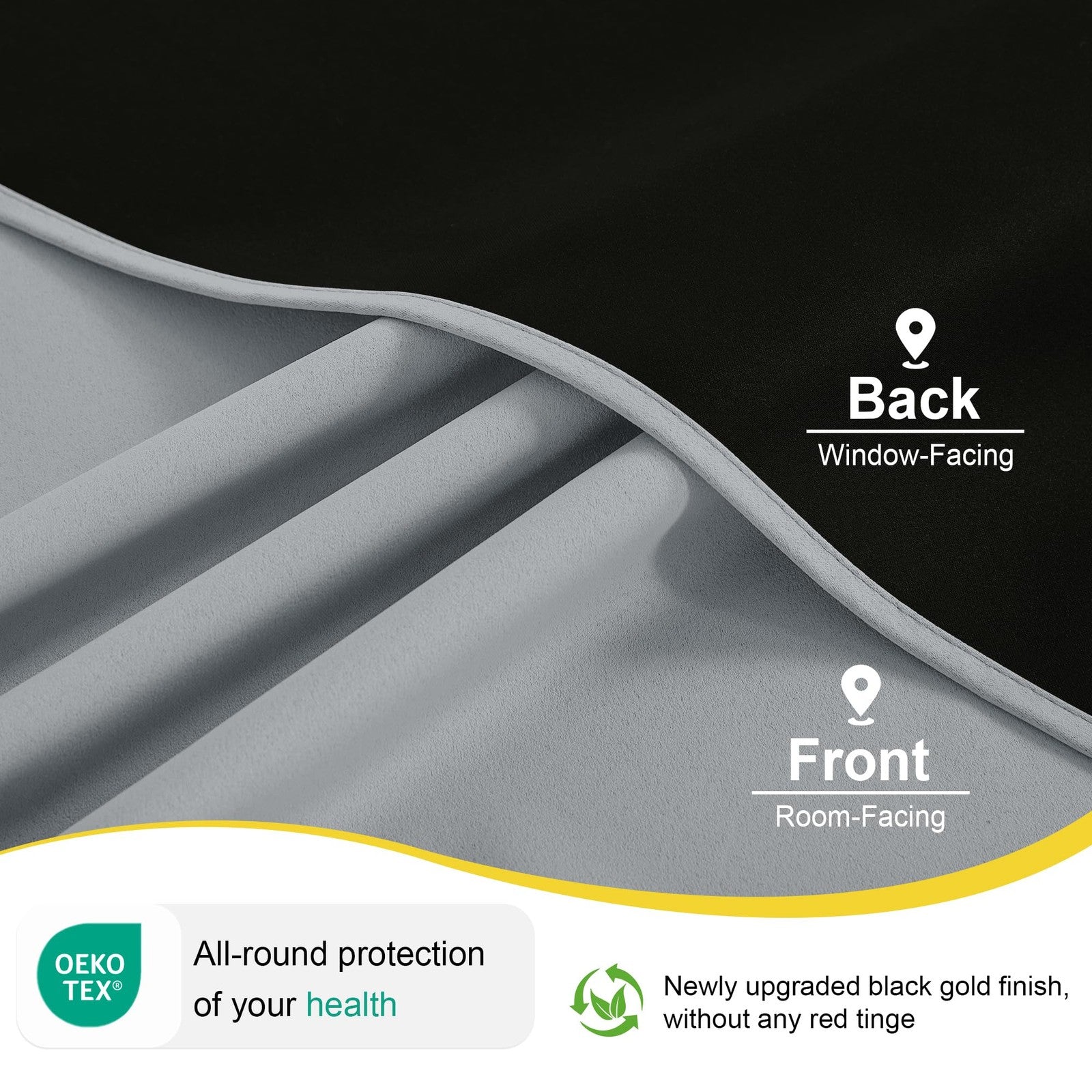 NICETOWN blackout curtain panels with grommets, 84 inches long, ideal for bedroom window coverage and light blocking.