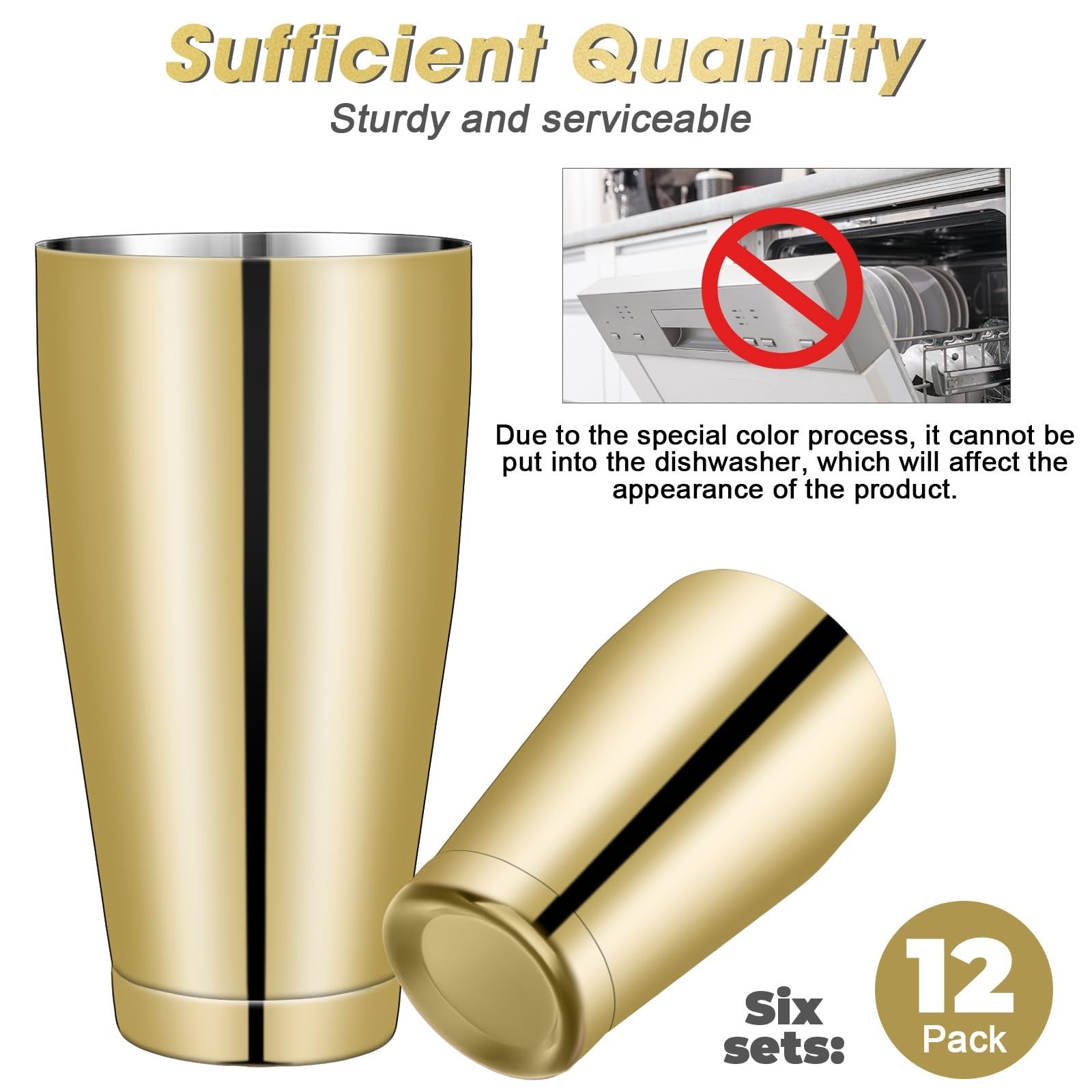 Sabary 12-piece professional cocktail shaker set with stainless steel Boston shakers and accessories for bartending.