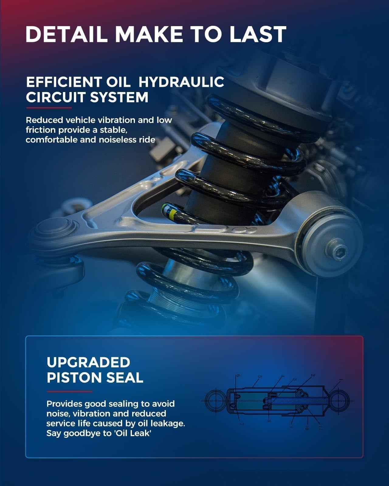 Pair of KAX rear shocks struts for Toyota Tacoma 1995-2000, showing the black shock absorber bodies with mounting hardware.