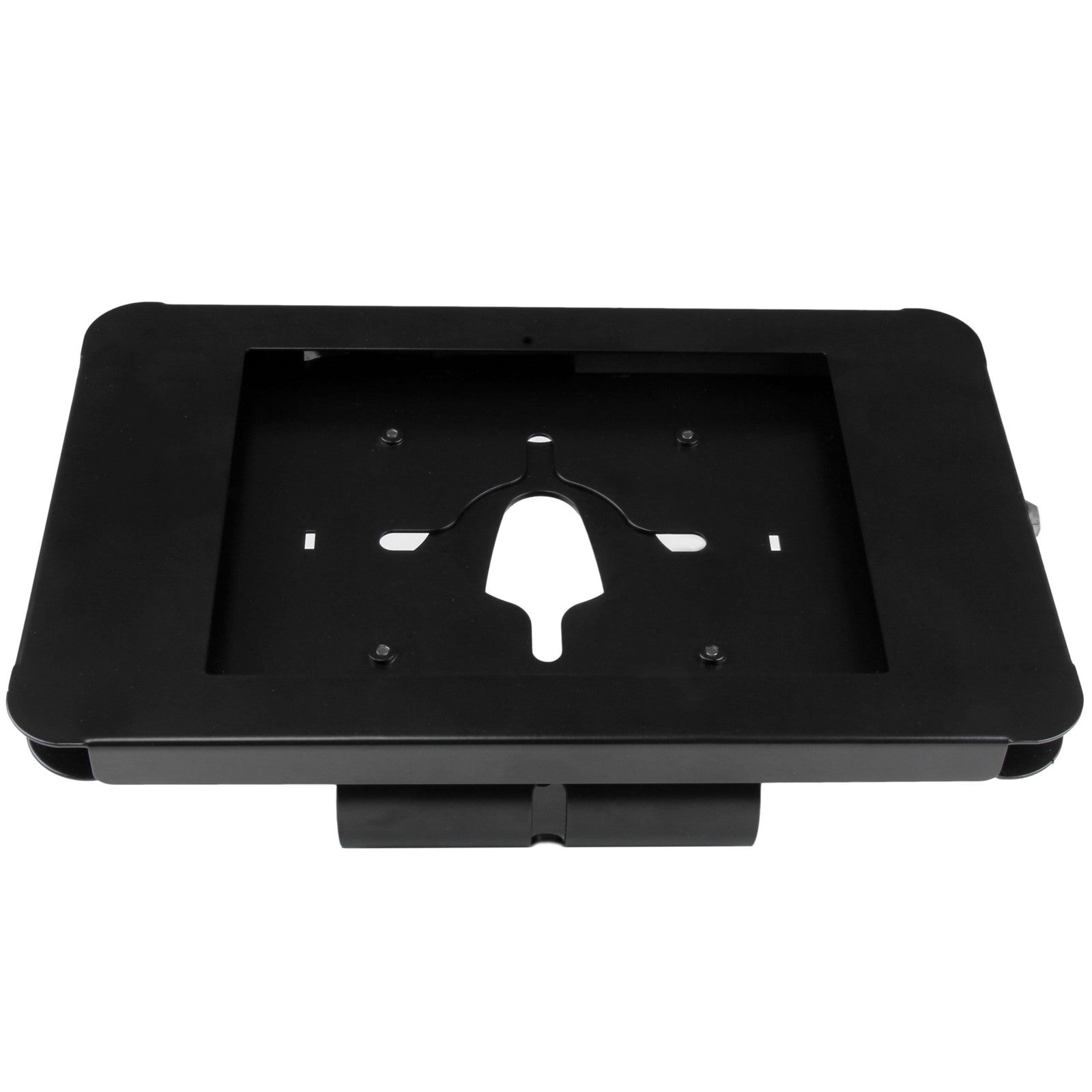 StarTech.com secure tablet enclosure stand with lock, anti-theft steel design, suitable for desk or wall mounting.