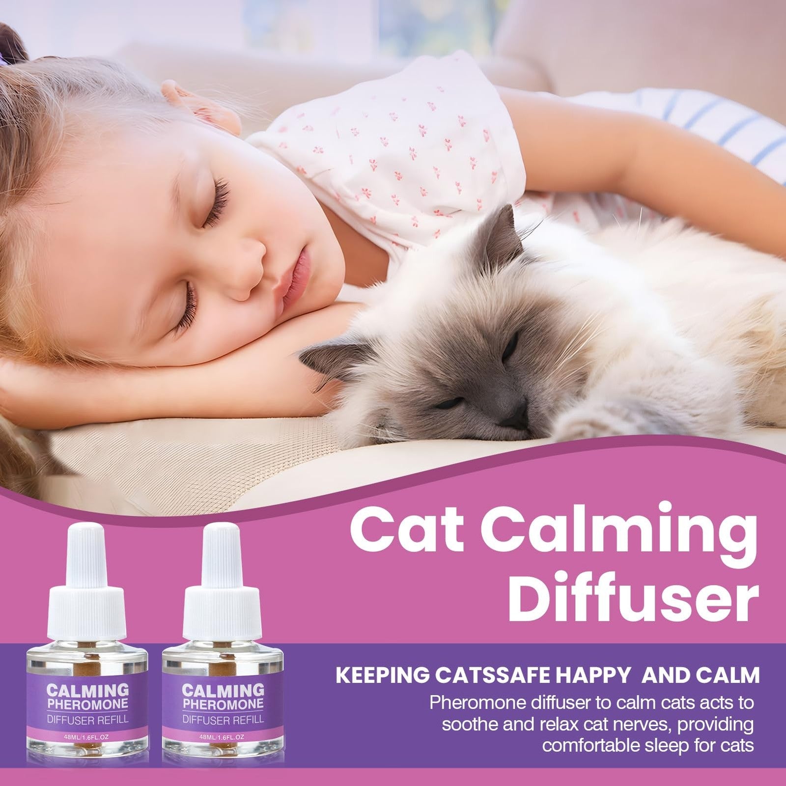 TTLXRL cat pheromones calming diffuser refills in a 6-pack, designed to help reduce feline stress and anxiety.