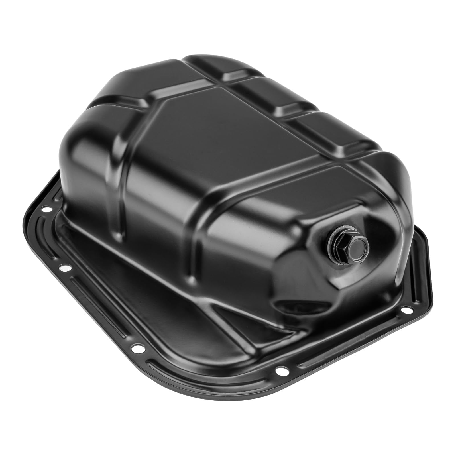 KAX 264-360 engine oil pan for Hyundai Santa Fe 2.7L (2001-2005) and Kia Sportage, showing the metal oil pan with mounting holes.