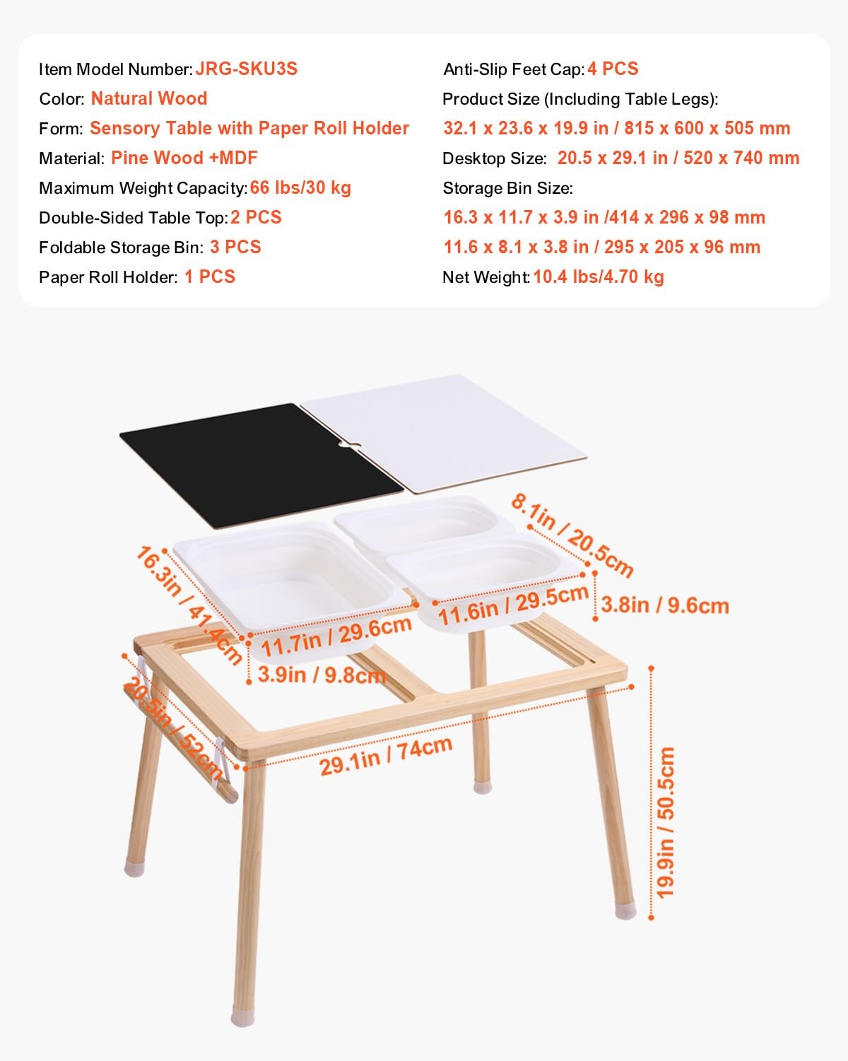 Vevor sensory table for kids, toddler activity desk with colorful compartments for play and learning, suitable for early childhood development.