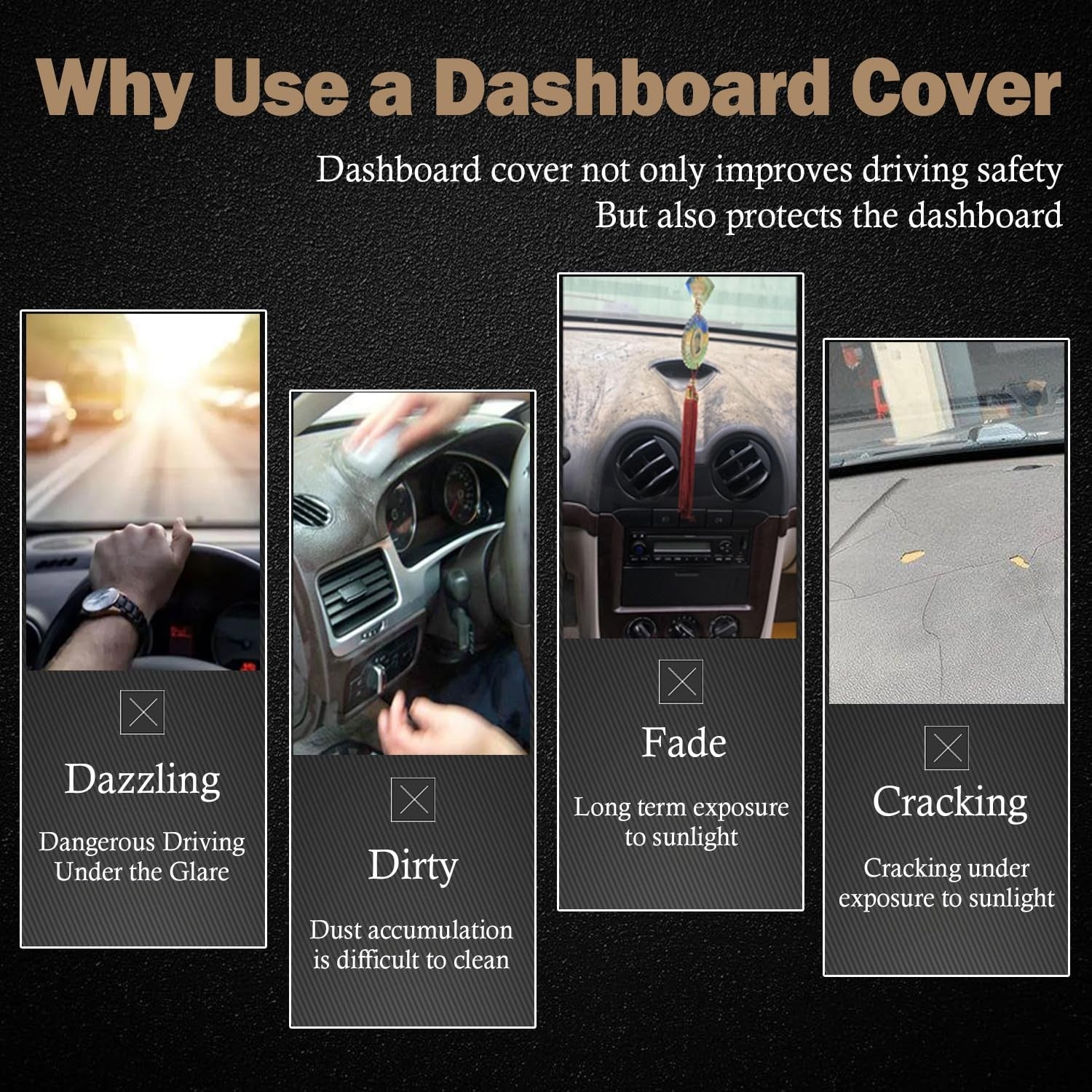 KEYOOG dash mat for Infiniti FX35, FX37, and QX70 models, custom-fit dashboard cover with textured surface.