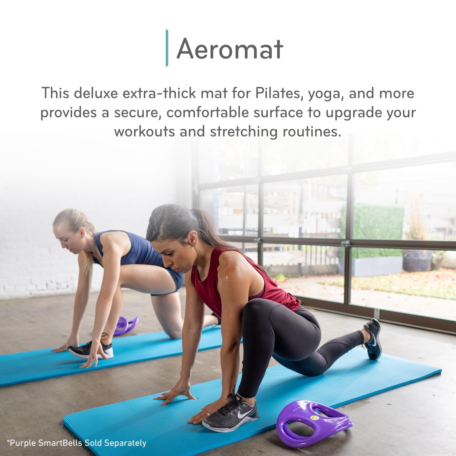 Balanced Body Aeromat Pilates and Yoga Mat, extra-thick floor exercise mat for comfortable Pilates and yoga workouts.