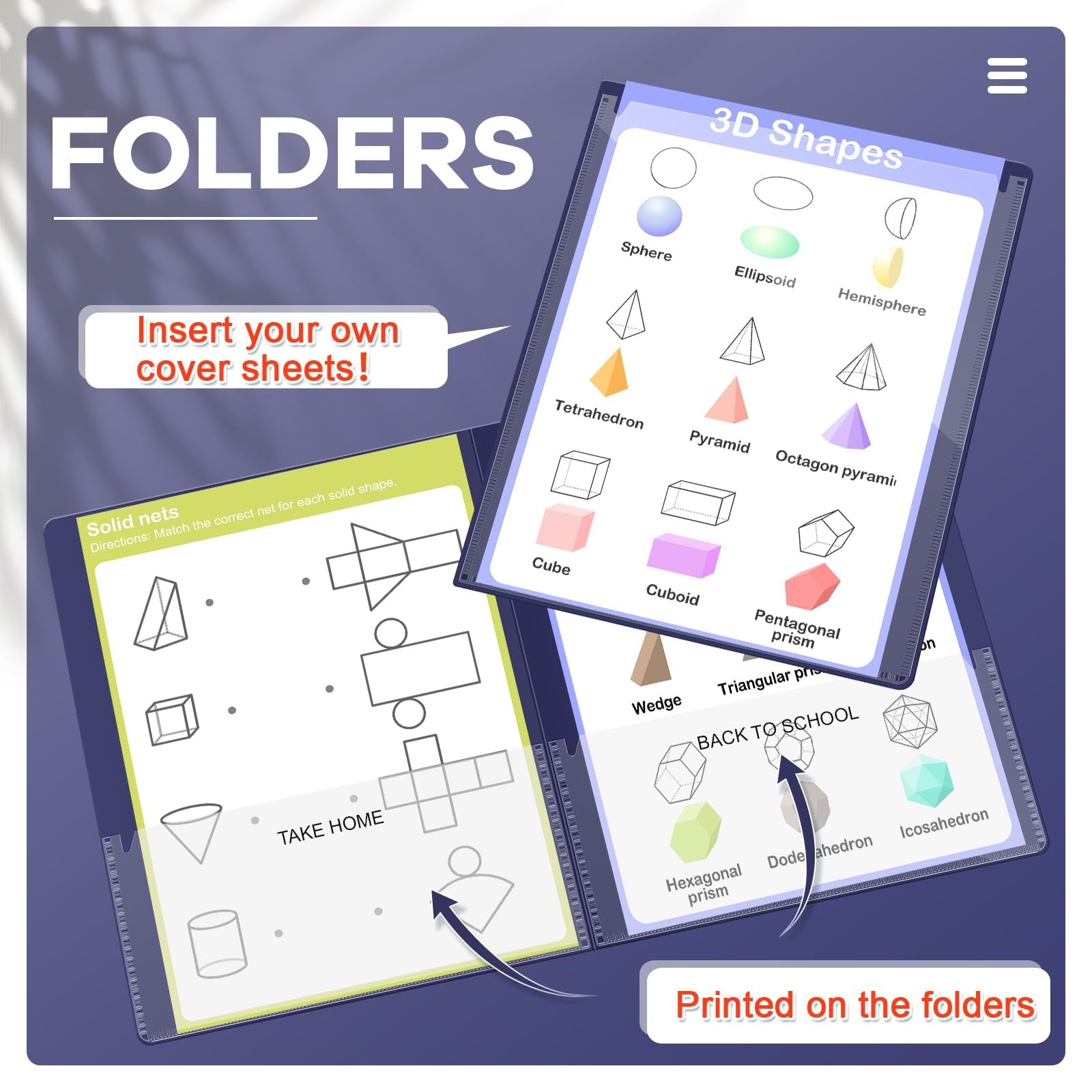 Set of 48 Henoyso plastic take home folders with 2 pockets, ideal for parent-teacher classroom organization.