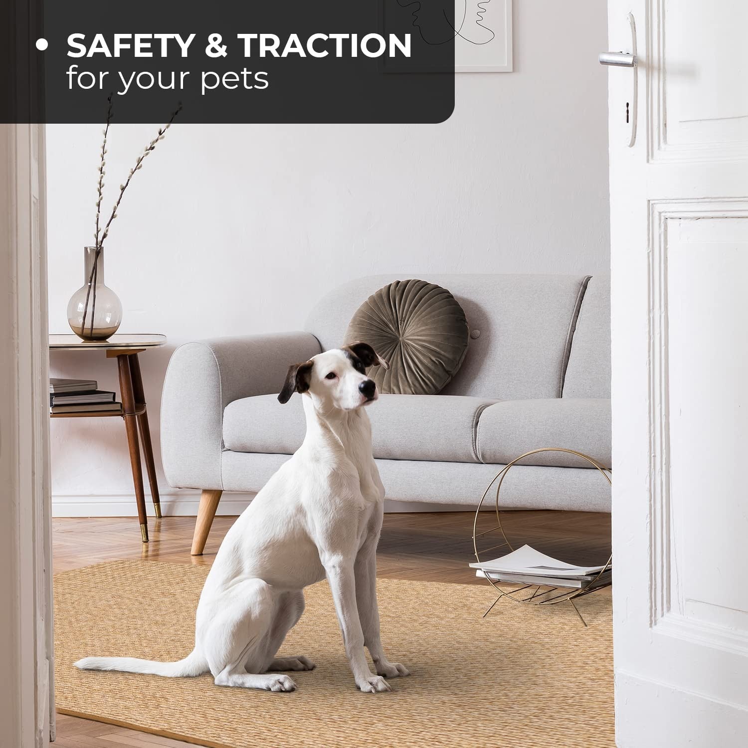 House, Home and More skid-resistant indoor area rug with textured carpet surface, ideal for home and indoor use.