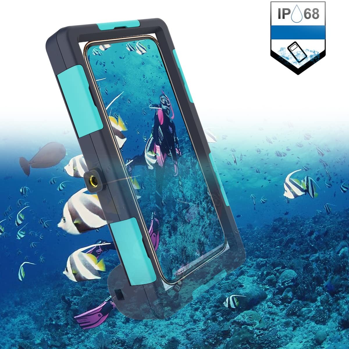 Waterproof diving phone case for iPhone 13-17, clear protective cover by unbranded, designed for underwater use and water resistance.