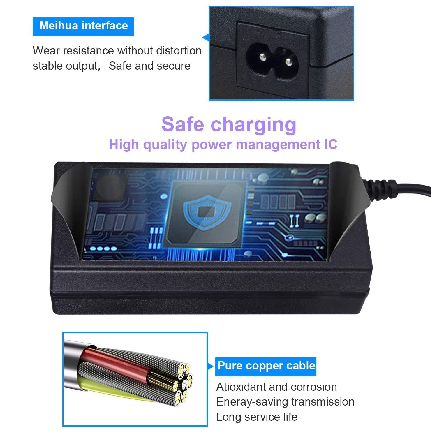 YAREMYEYE 12V 7A security camera power adapter with 8-way splitter, 100V-240V input, 5.5mm by 2.1mm connector