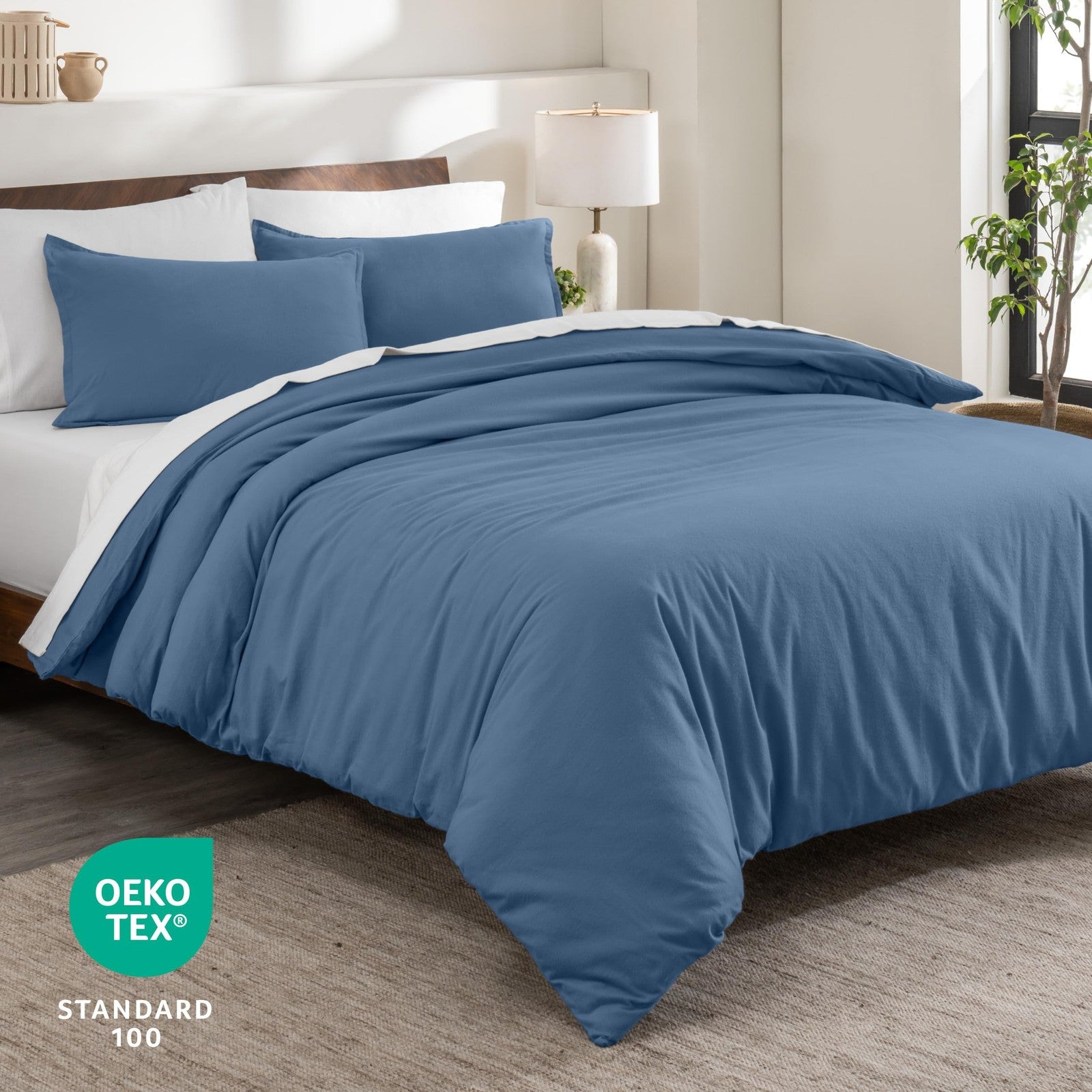 Bare Home king flannel duvet cover set made of soft 100% cotton with a velvety heavyweight feel, perfect for cozy bedding.