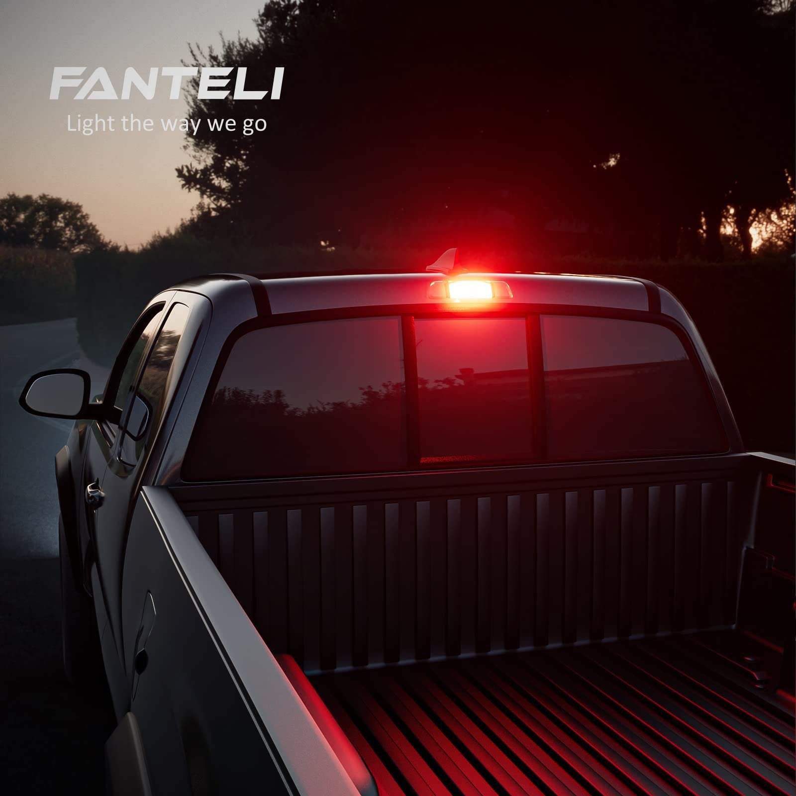 FANTELI 912 921 LED strobe flashing third brake light, 300% brighter, non-polar for vehicle safety and visibility.