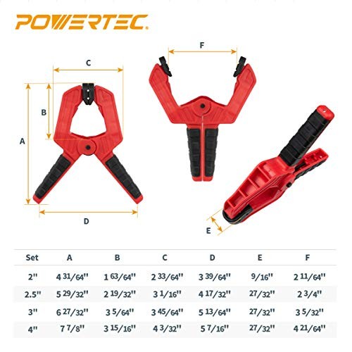 POWERTEC 72208 Deluxe quick release strap clamp and spring clamps set for woodworking, showing the clamps in a workshop setting.