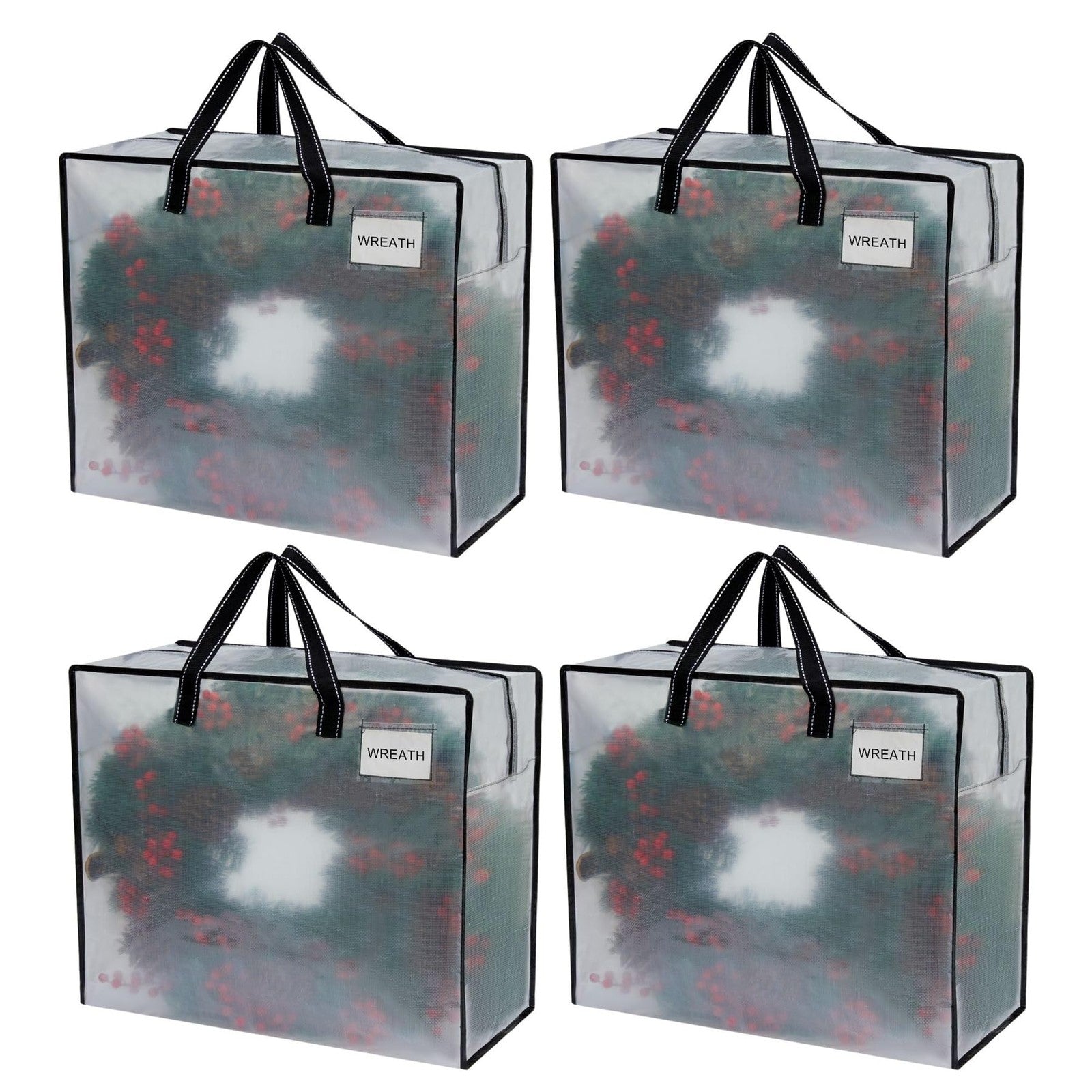 Set of four VENO moving storage bags with zipper tops, ideal for Christmas storage and organization.
