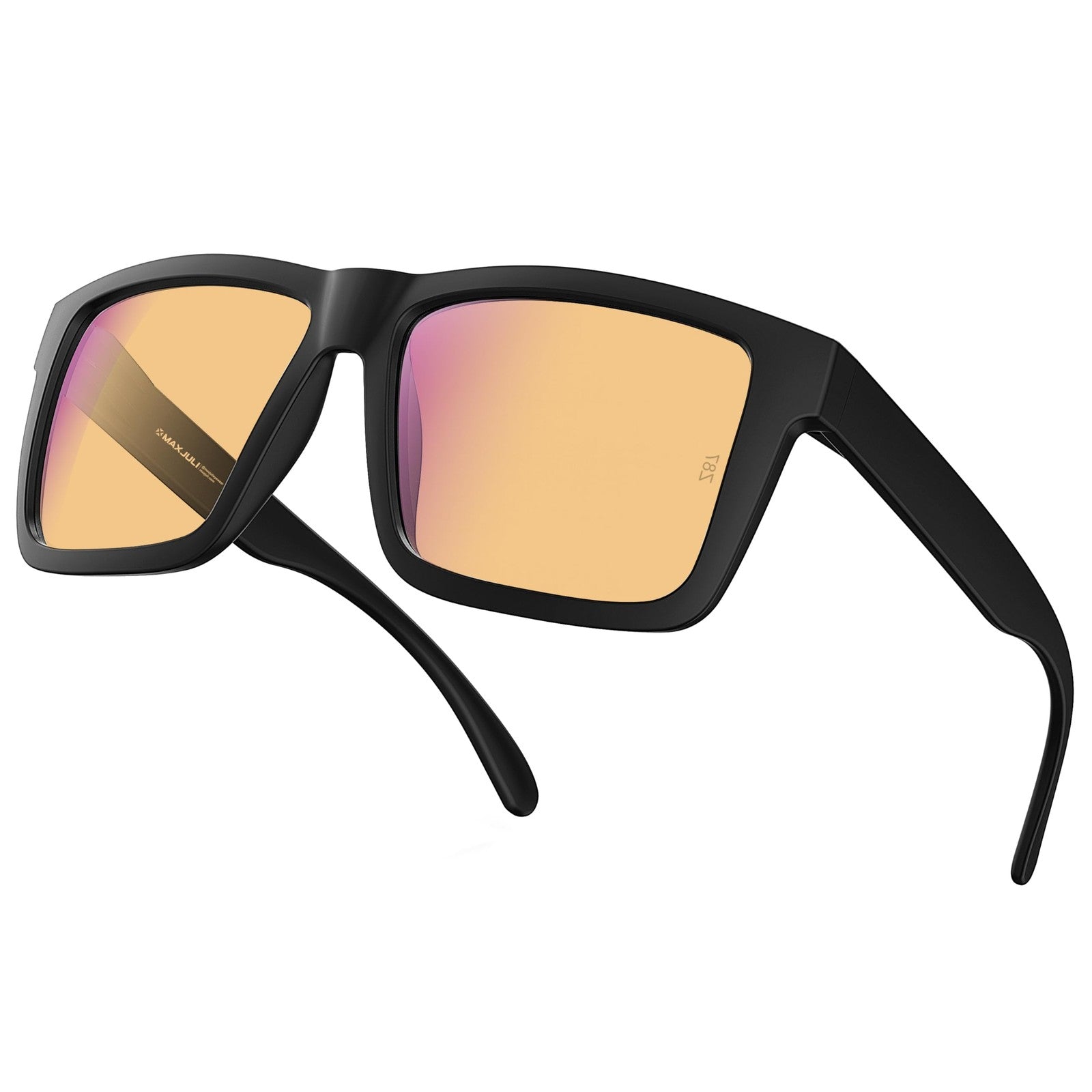 MAXJULI XXL blue light glasses with Z87 certification, designed for big wide heads, showing the stylish frame and lenses.