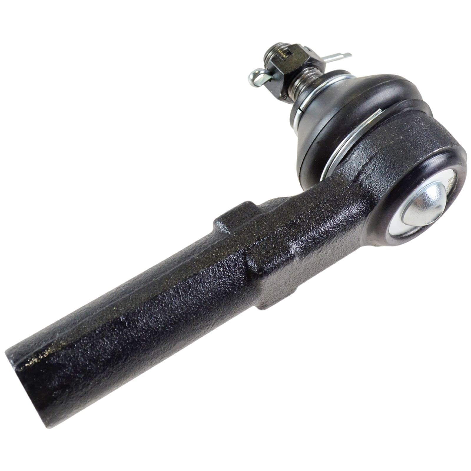 TRQ front driver and passenger side steering rack pinion bellows and tie rod kit installed on a vehicle's steering system.