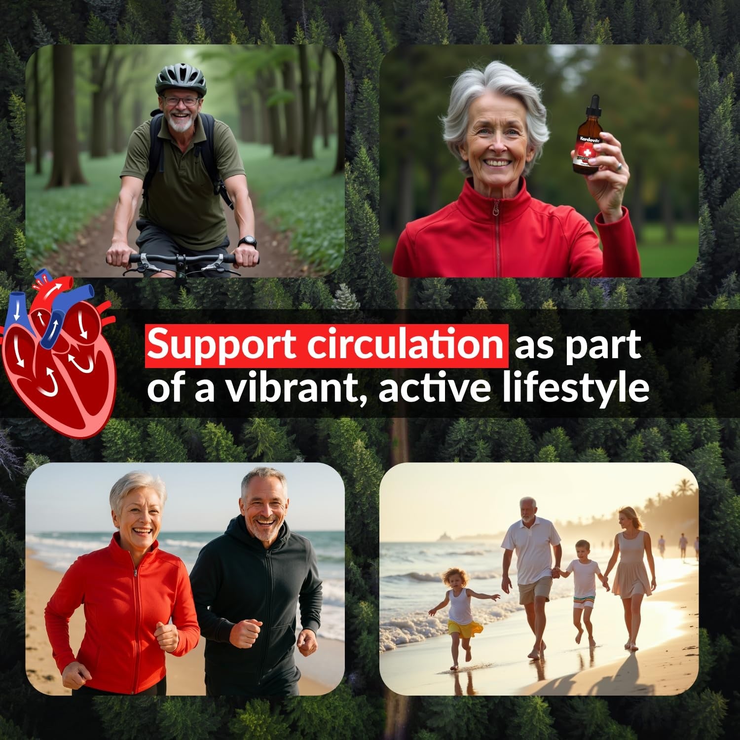 Kardovite Herbal Circulation Support Drops 100ml, featuring herbal ingredients for promoting healthy blood flow and circulatory wellness.