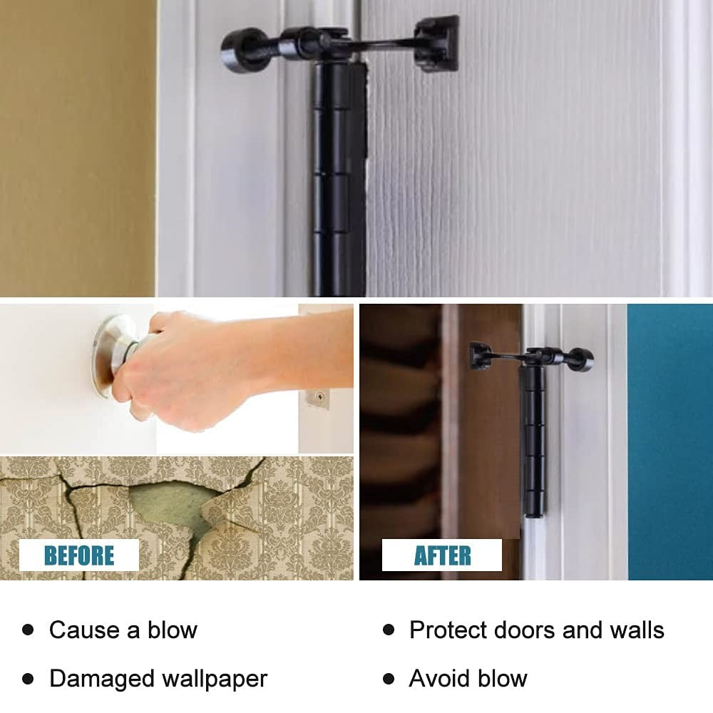 SUNTAI 12-pack black hinge pin door stopper, adjustable heavy-duty hinge pin for door support and stability.