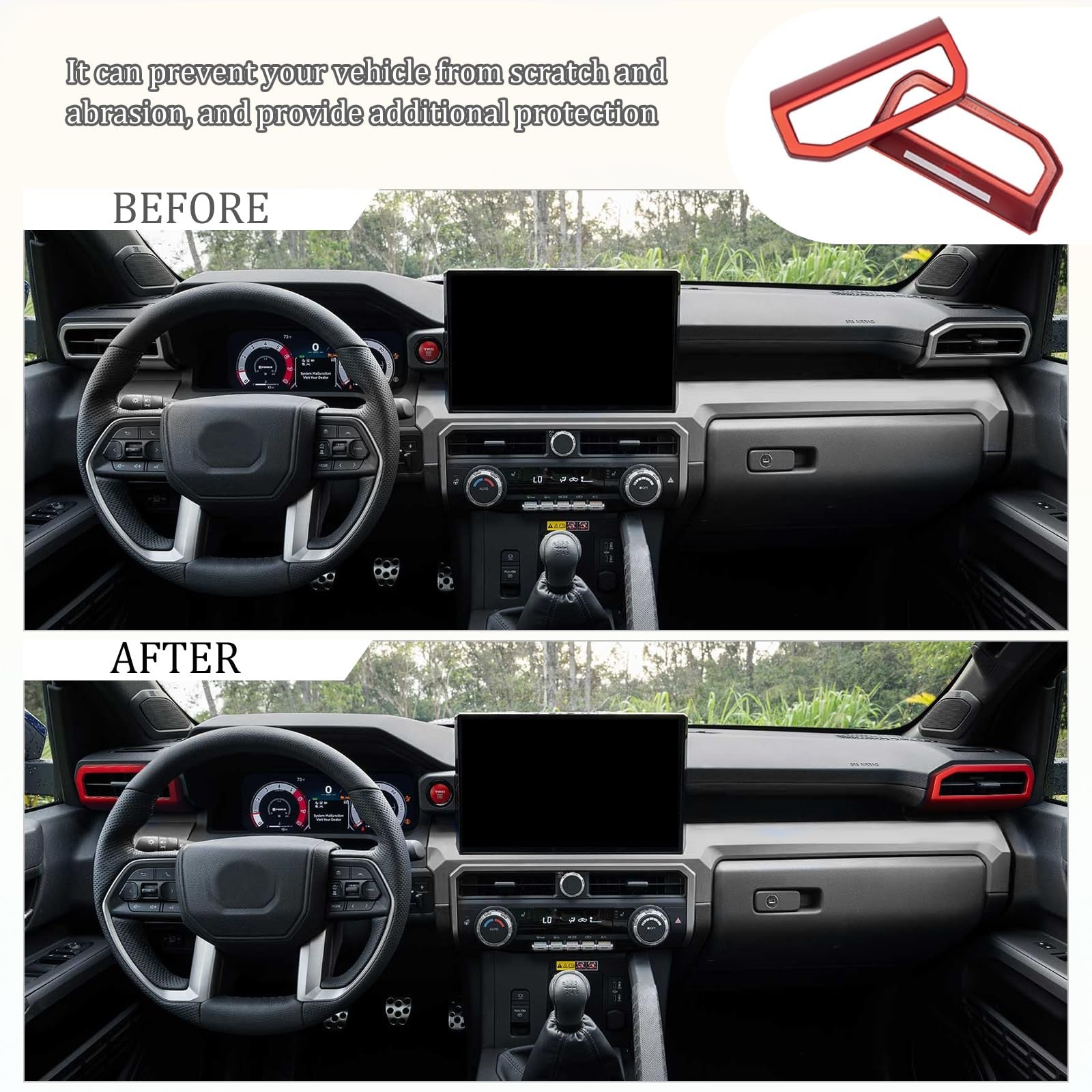 JDMCAR dashboard side air vent outlet decorative cover trim for car interior, enhancing A/C vent appearance and style.