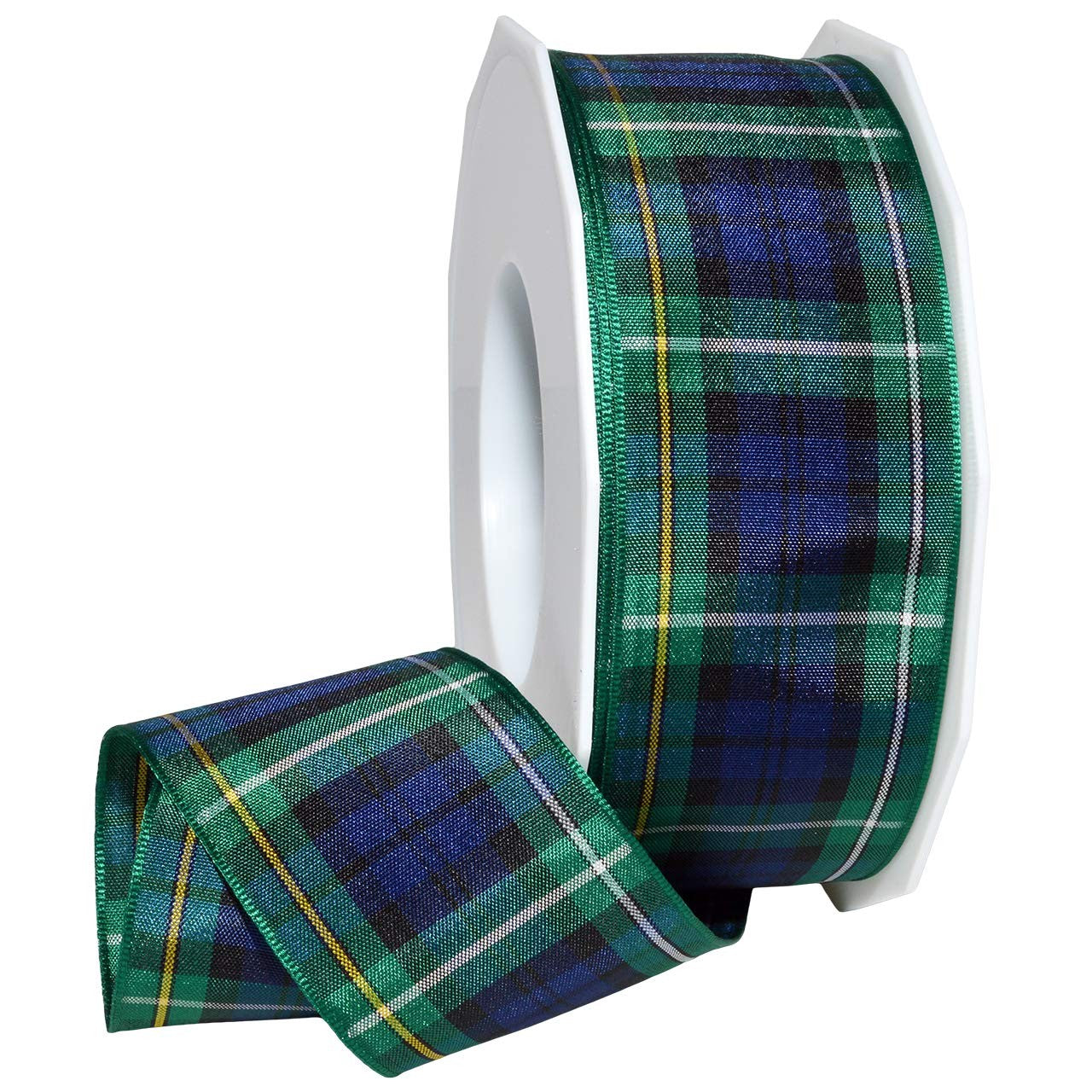 Scottish heritage-themed Morex Ribbon in Edinburgh colors, featuring family and Christmas designs, ideal for festive crafts.