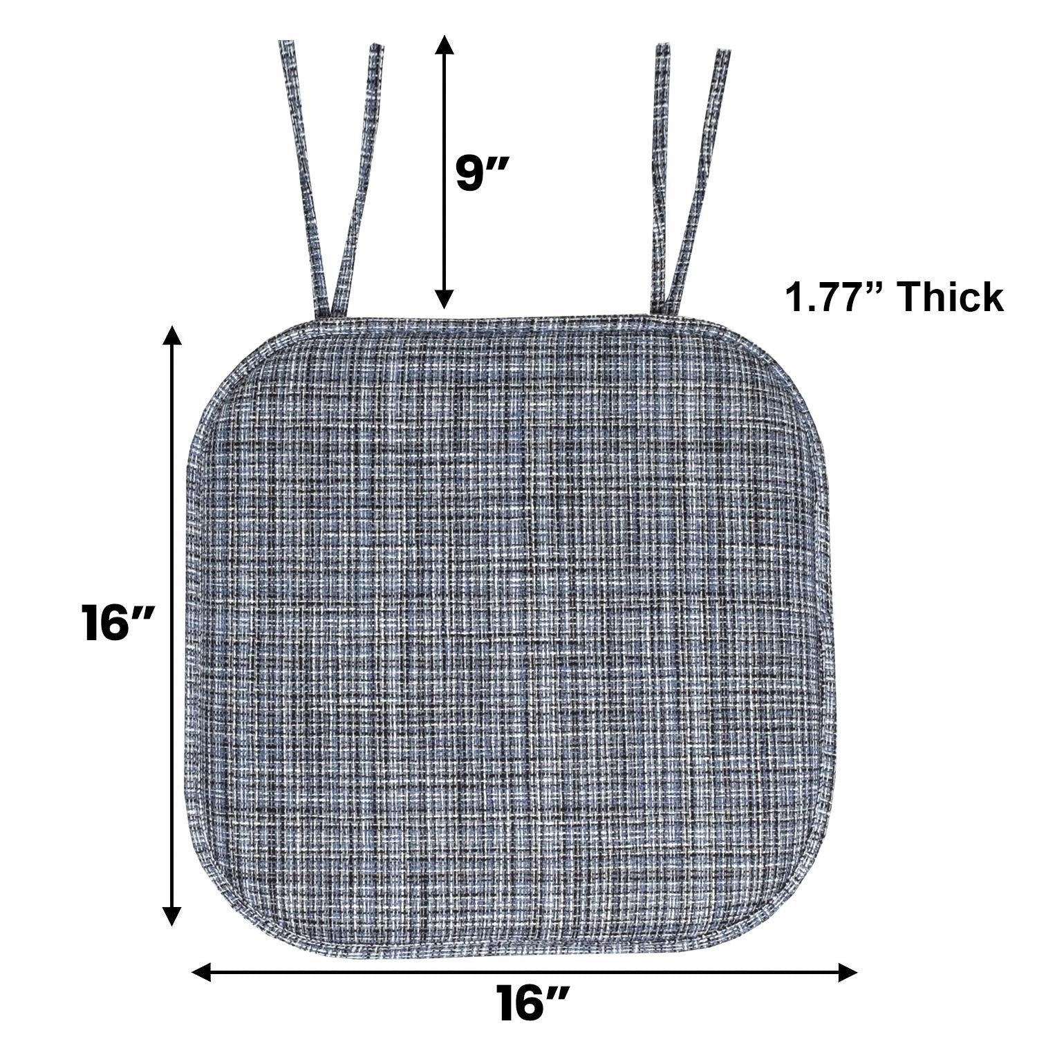 Sweet Home Collection honeycomb pattern chair cushion with memory foam pads and tied straps for added comfort.