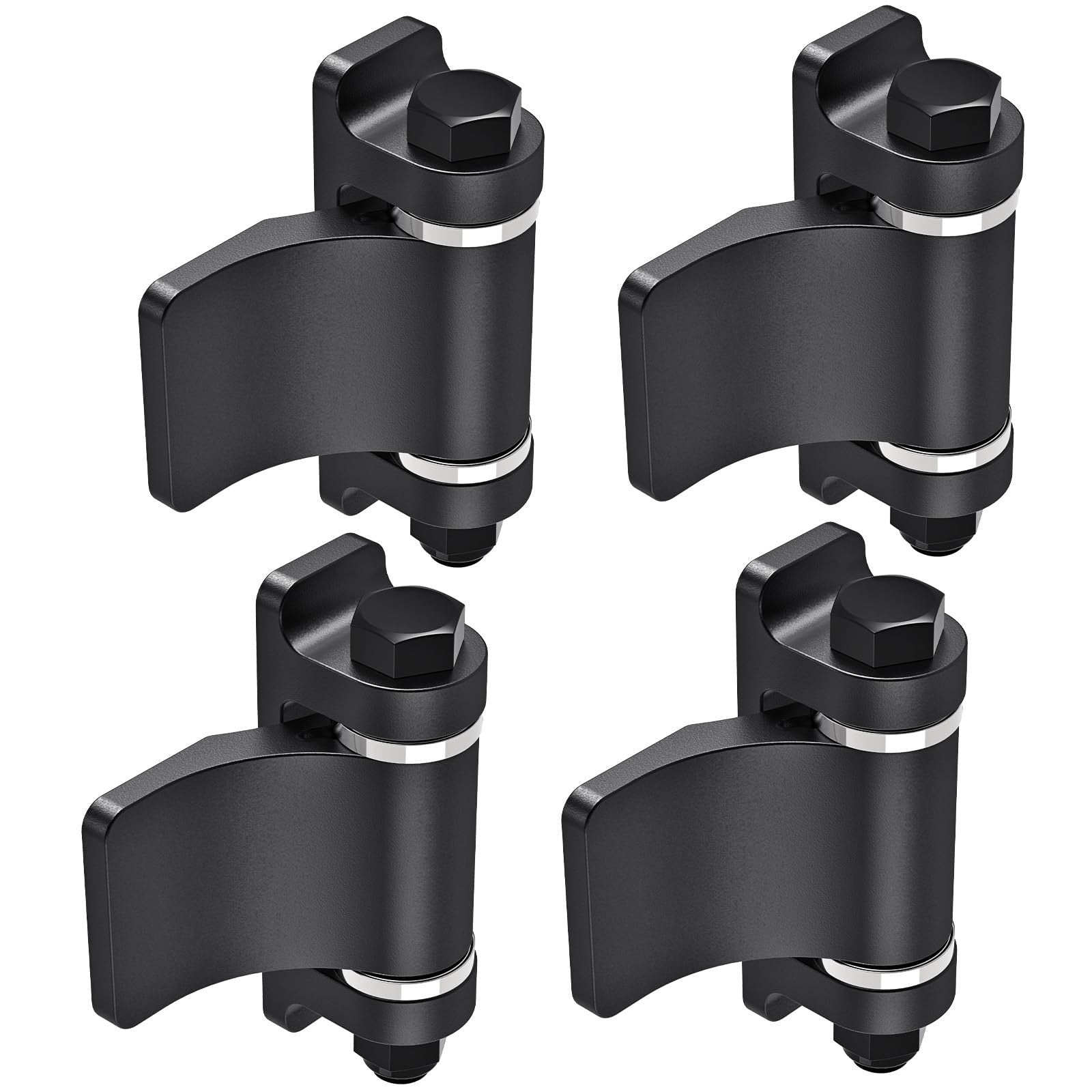 Lifeswell heavy duty steel weld-on gate hinges with spacer bearings, four-pack, showing durable metal construction and oxidized finish.