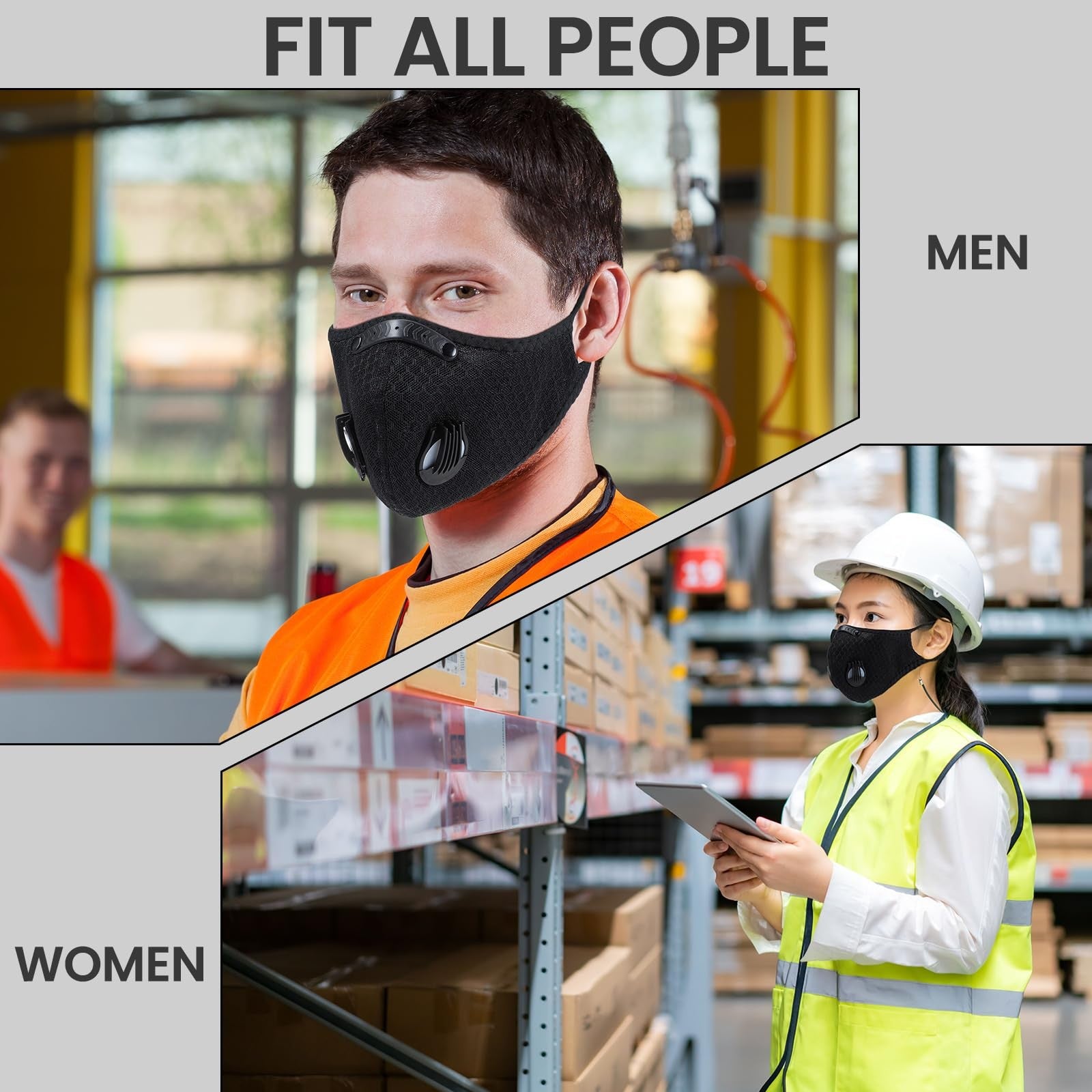 Threlaco 8-piece set of breathable reusable dust masks with activated carbon filters for respiratory protection.