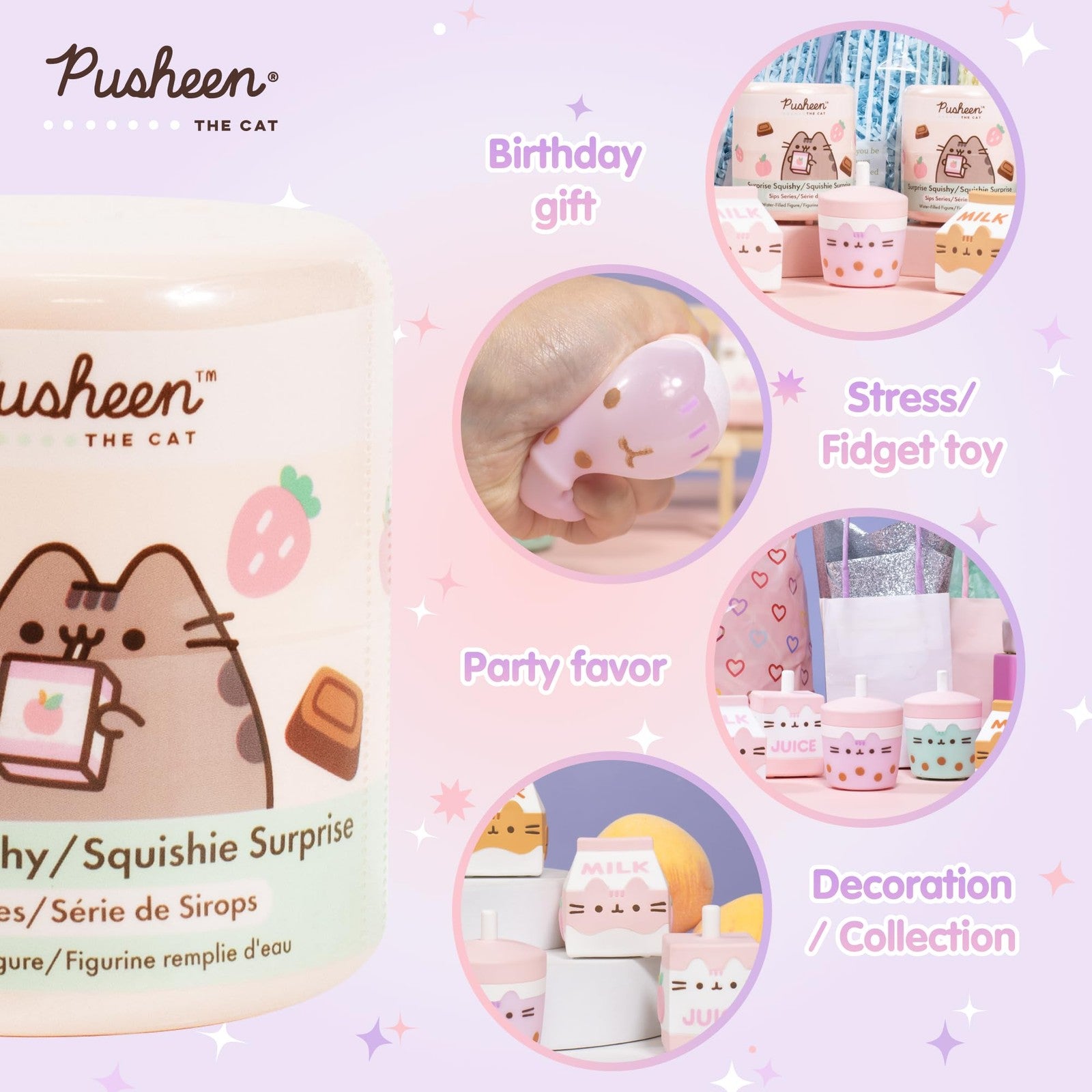 Hamee Pusheen the Cat water-filled surprise capsule squishy toy from Series 4, featuring a cute, squishy Pusheen character.