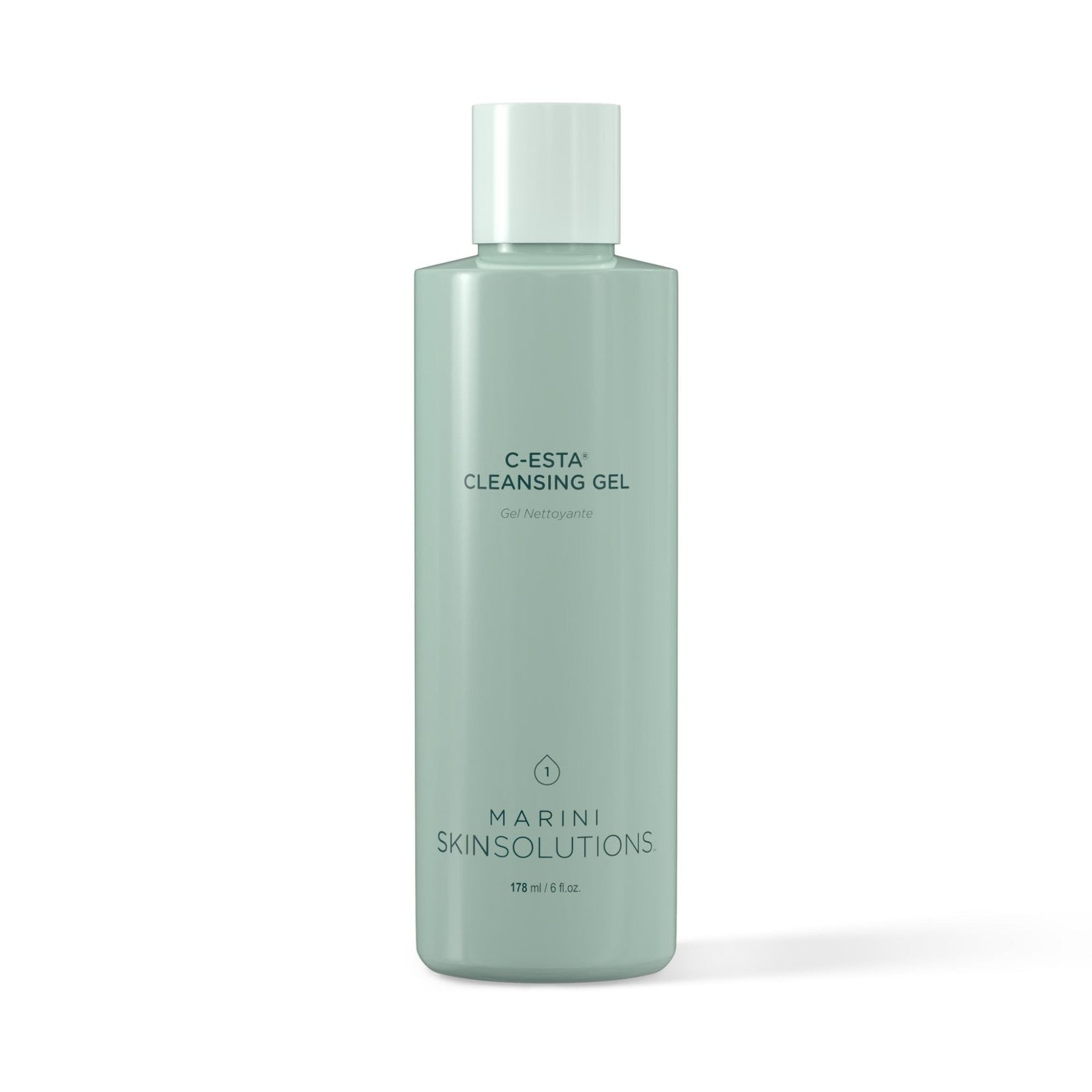 Marini SkinSolutions C-ESTA Cleansing Gel with Vitamin C and DMAE, gentle face cleanser for brightening and skin renewal.
