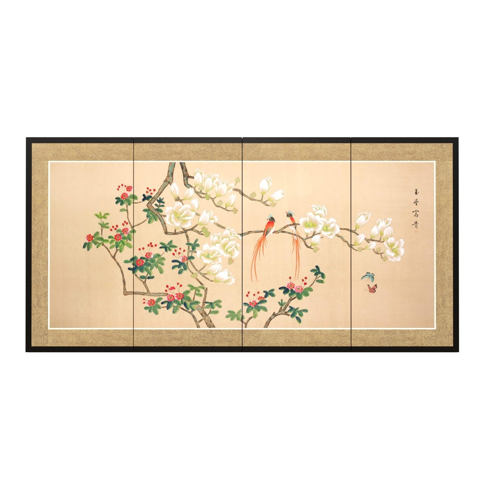Red Lantern Oriental Furniture Love Birds 18-inch decorative sculpture featuring intricately carved love birds in a traditional style.