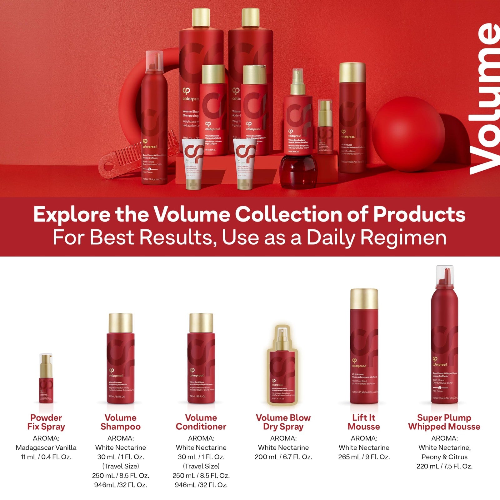 ColorProof Volume Blow Dry Spray Primer 6.7oz, volumizing heat protection spray with lightweight formula for styled hair.