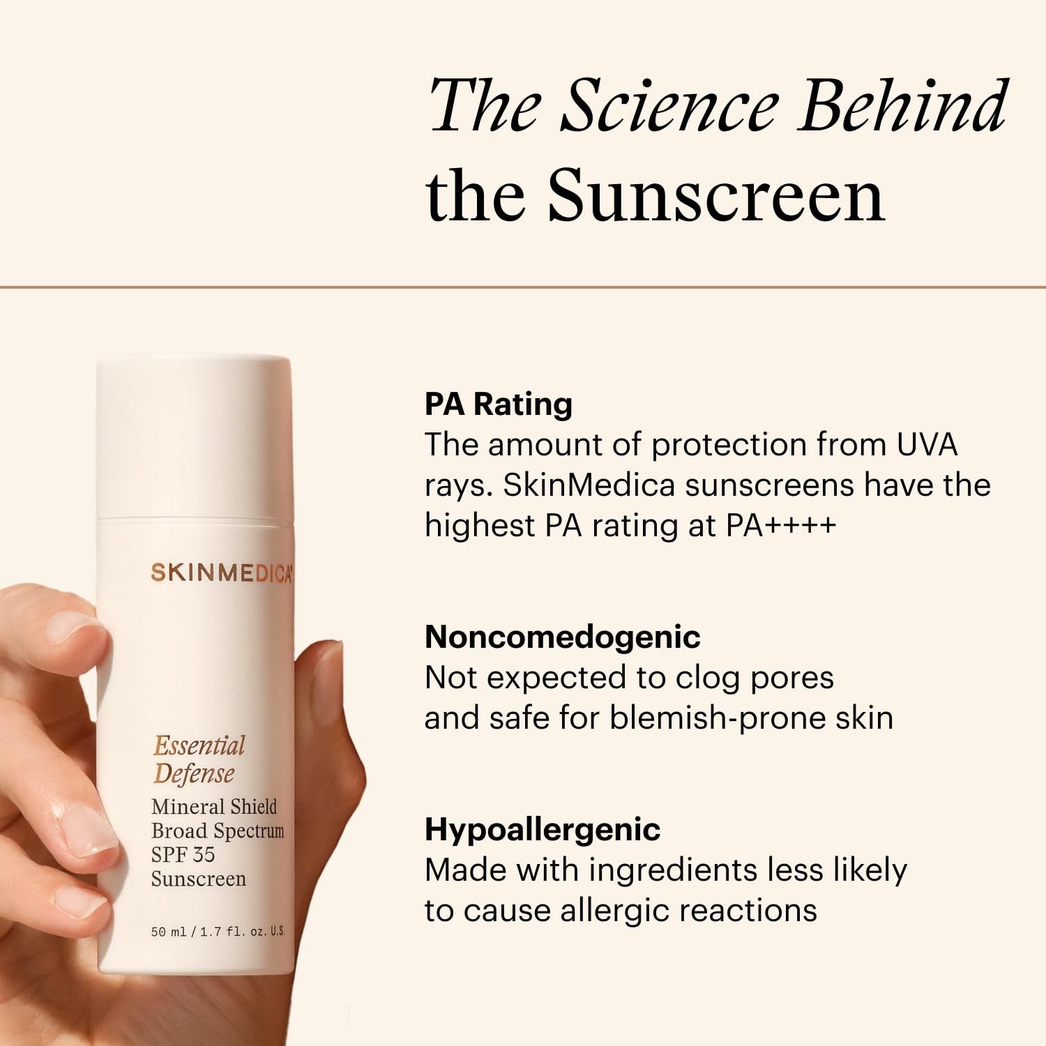 SkinMedica Essential Defense Mineral Shield SPF 35 sunscreen face lotion with lightweight, protective mineral formula.