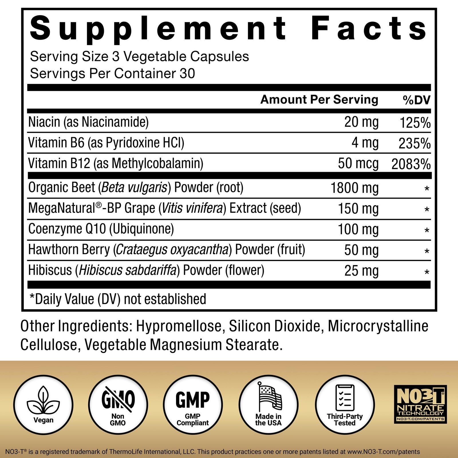 Force Factor Total Beets heart health beet root capsules with blood pressure support, shown in a clear bottle with capsules inside.