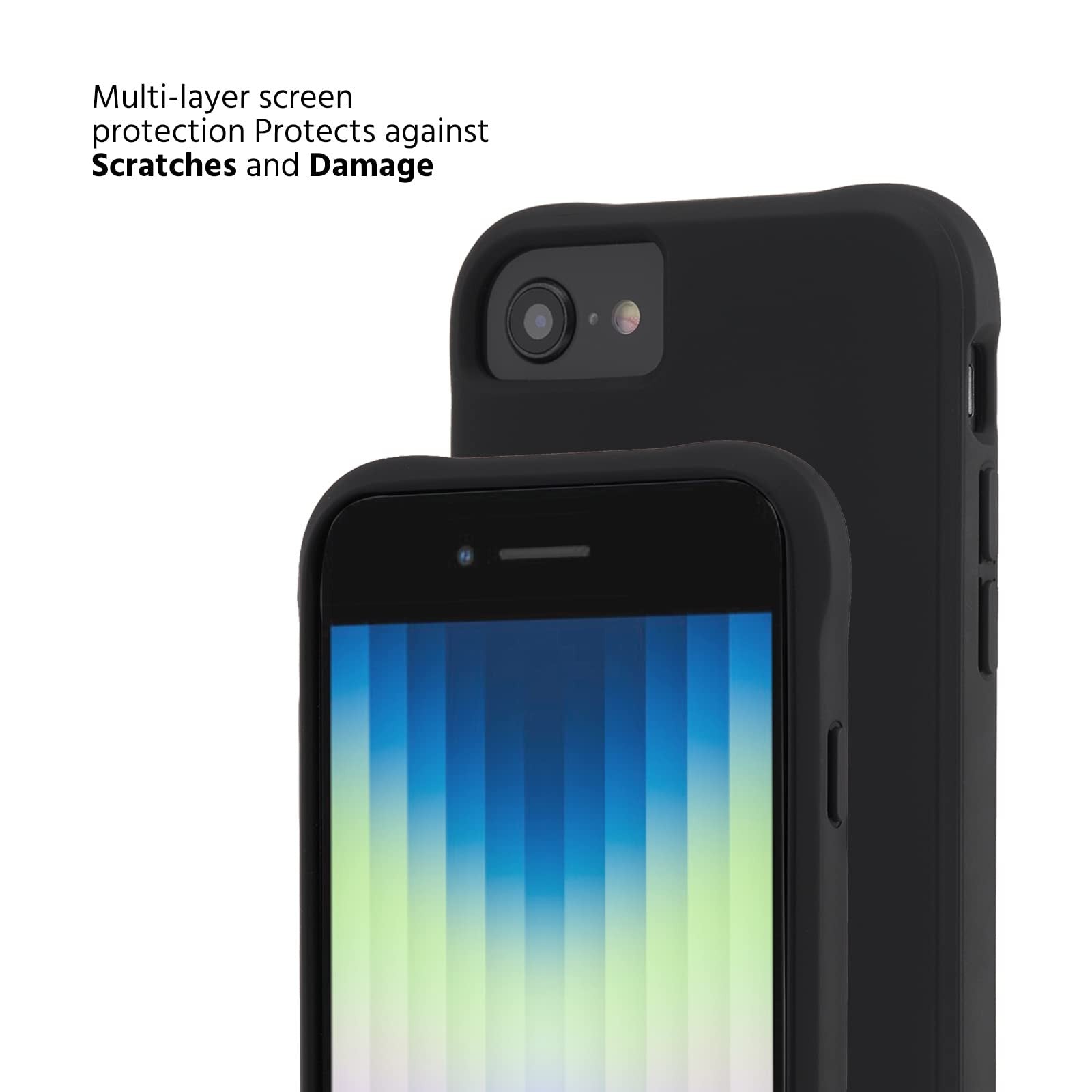 Pelican Ranger Series iPhone SE/7/8 case with rugged black design and wireless charging compatibility.