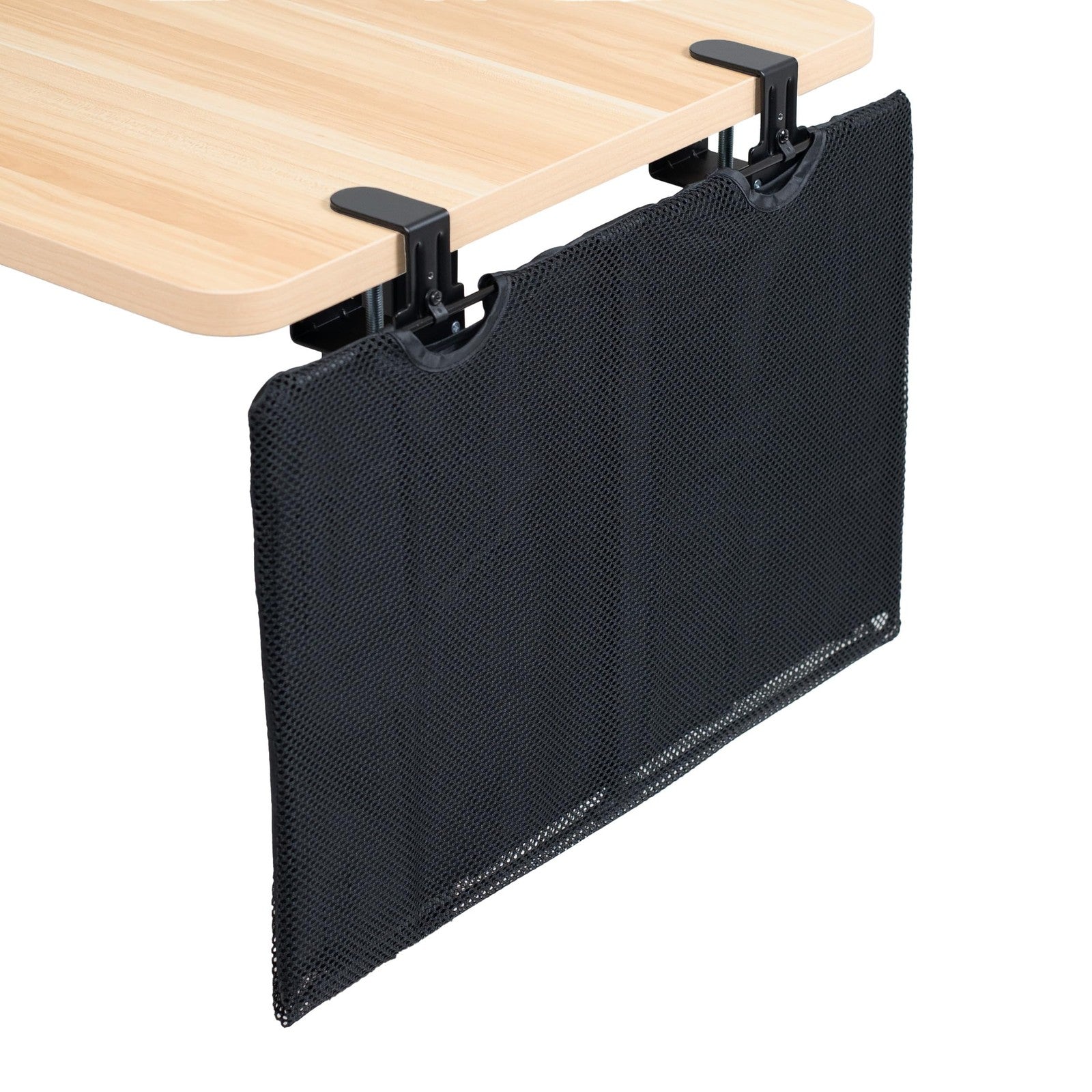 VIVO 24-inch clamp-on privacy and cable management organizer sleeve hiding wires and cables for a tidy workspace.